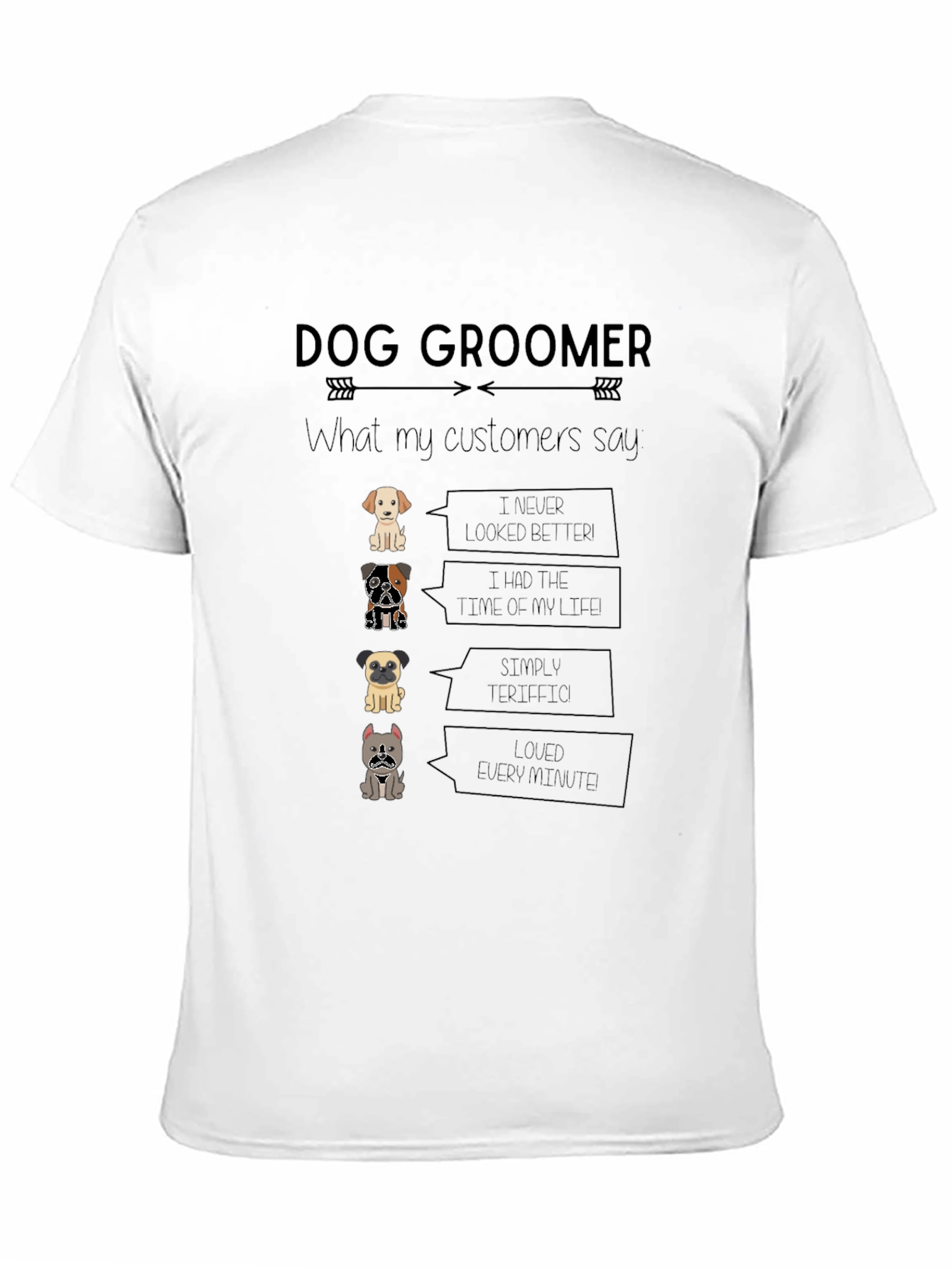 Dog Groomer T-Shirt - Cute Cartoon Dog Design