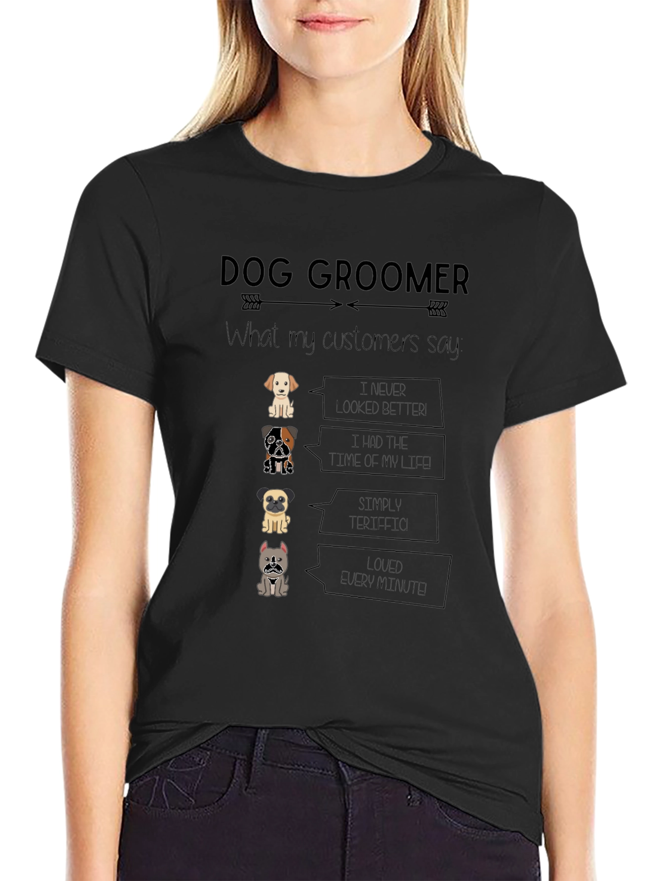 Dog Groomer T-Shirt - Cute Cartoon Dog Design
