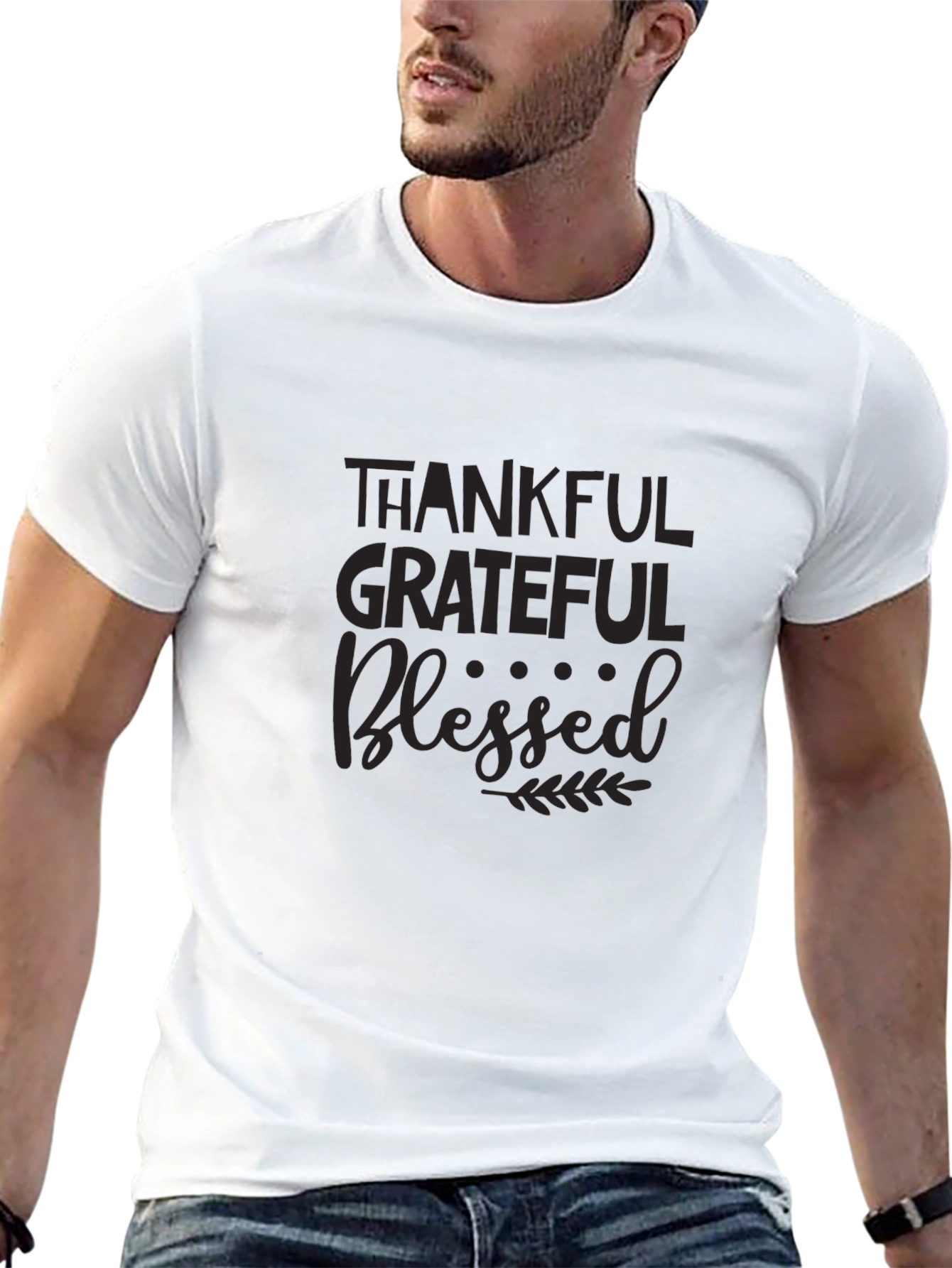 Thankful Grateful Blessed T-Shirt - Black