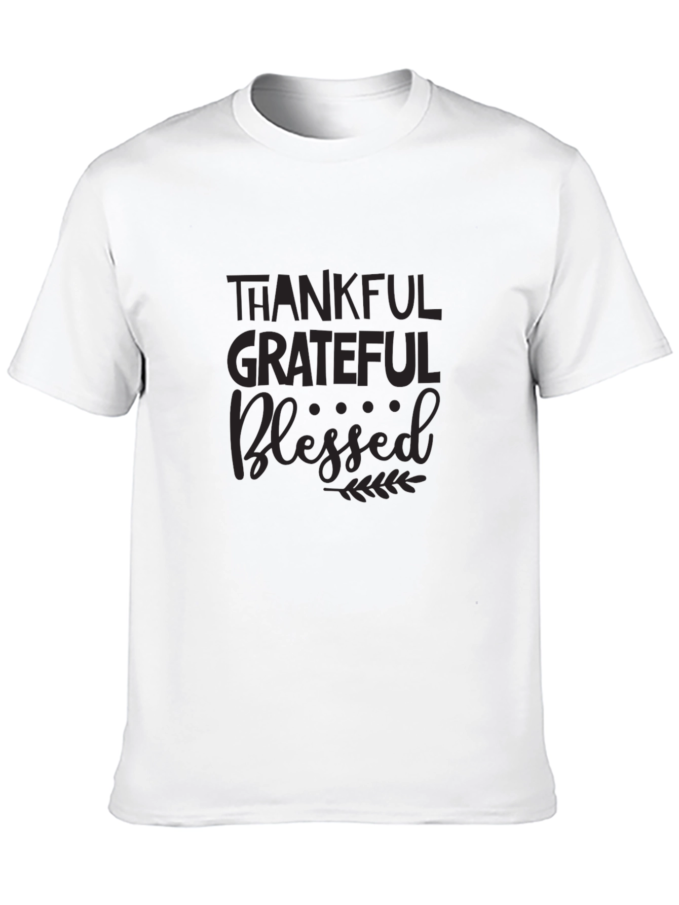 Thankful Grateful Blessed T-Shirt - Black