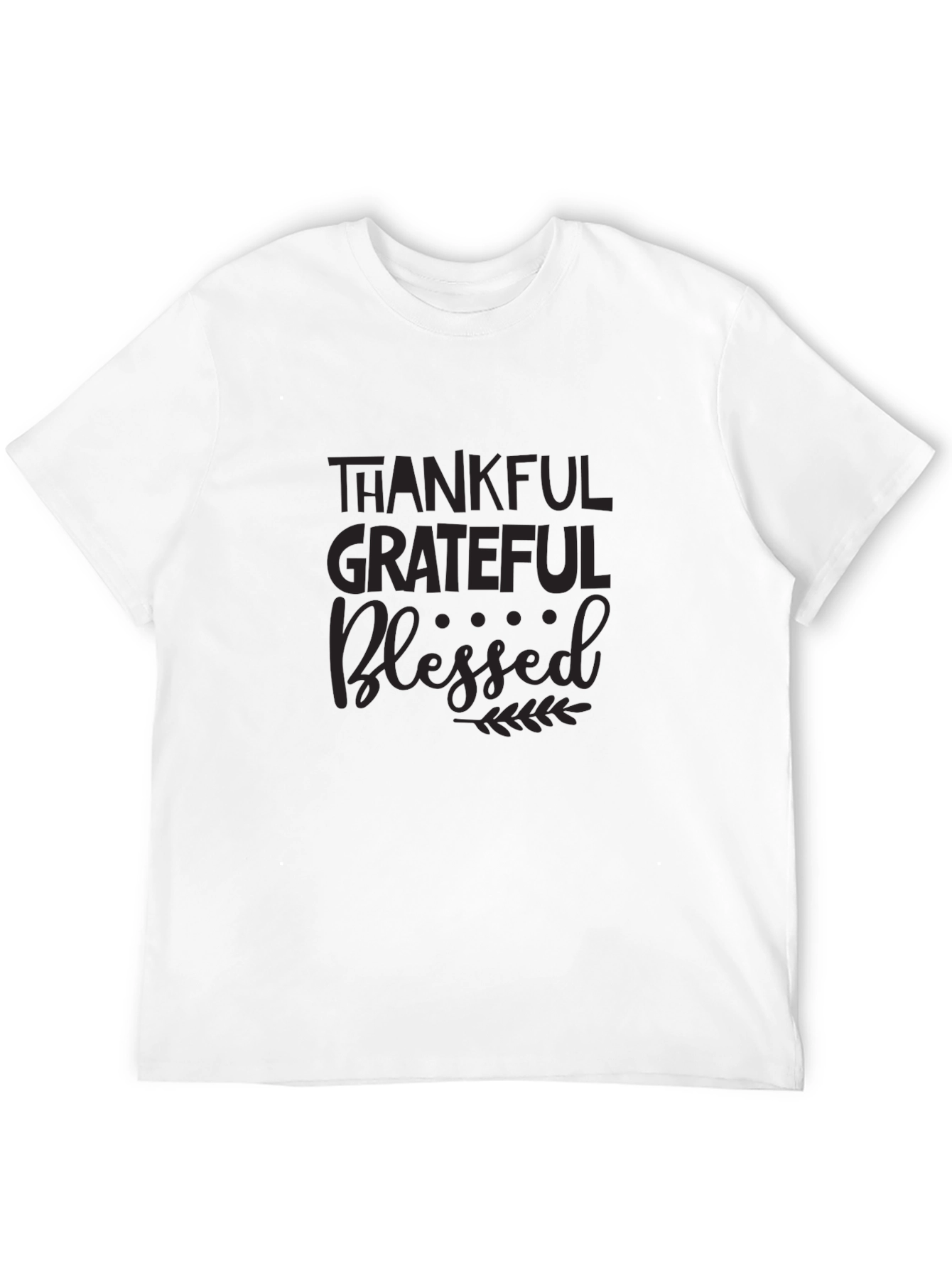 Thankful Grateful Blessed T-Shirt - Black