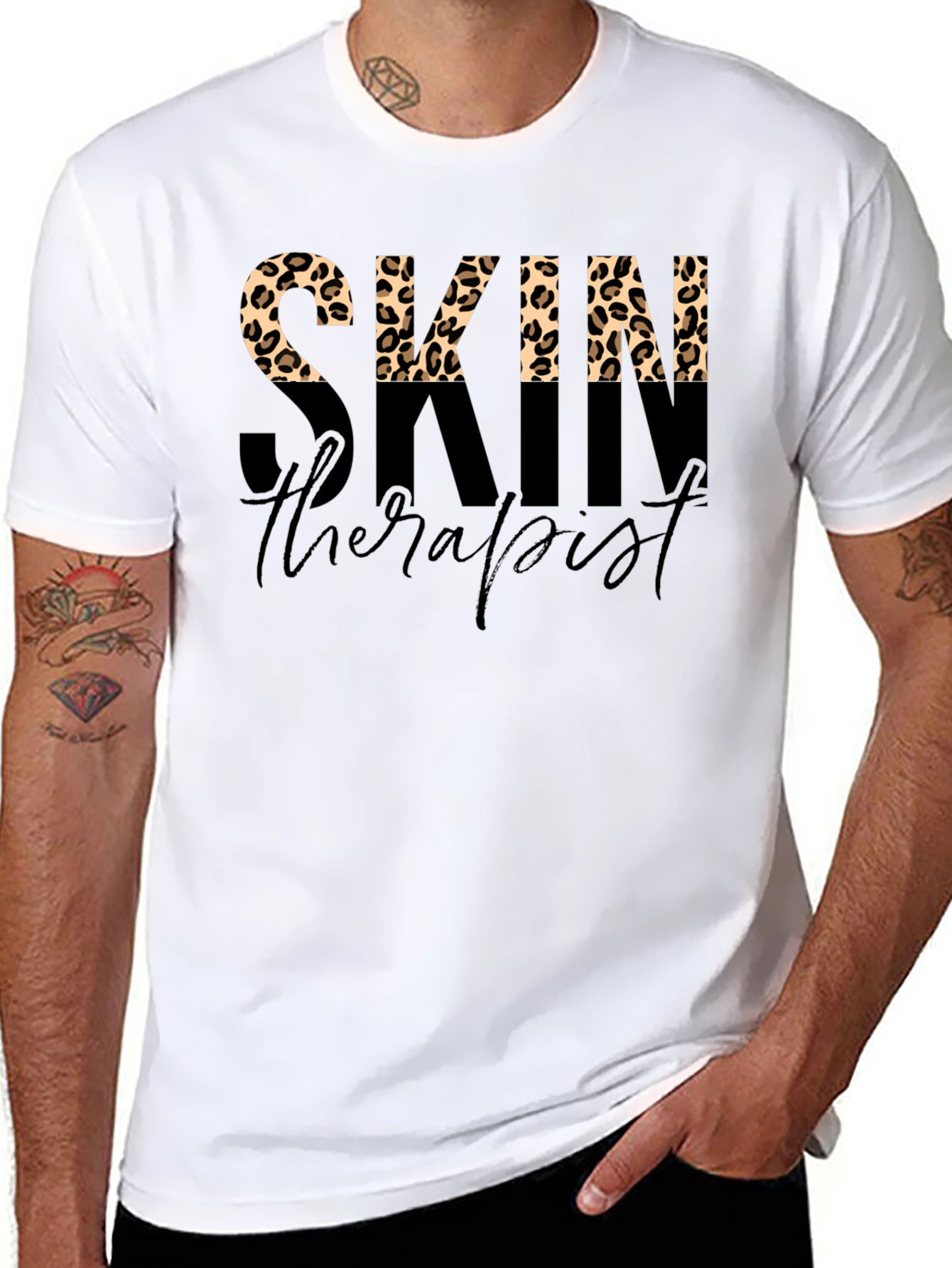 Skin Therapist Leopard Print T-Shirt