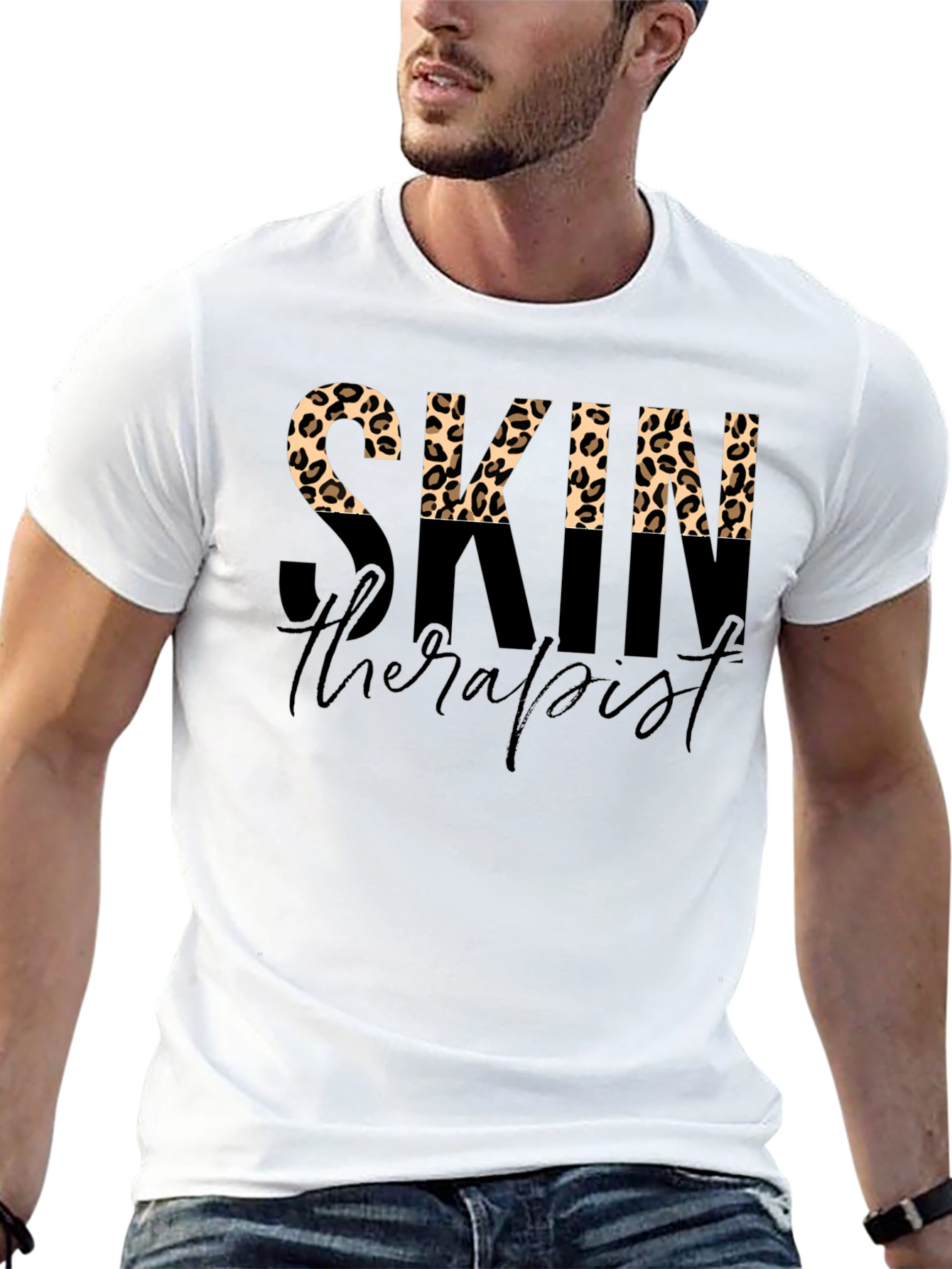 Skin Therapist Leopard Print T-Shirt