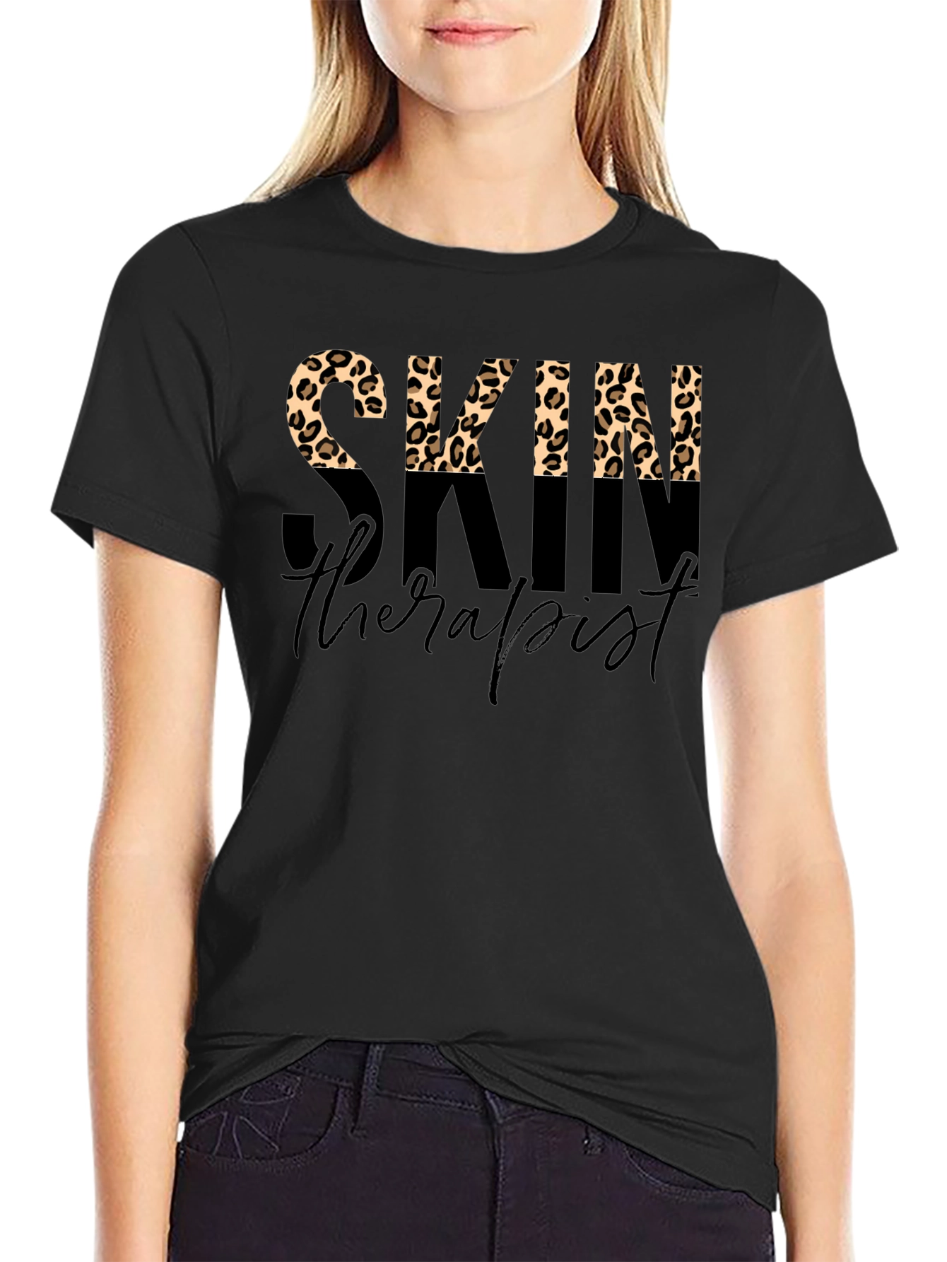 Skin Therapist Leopard Print T-Shirt