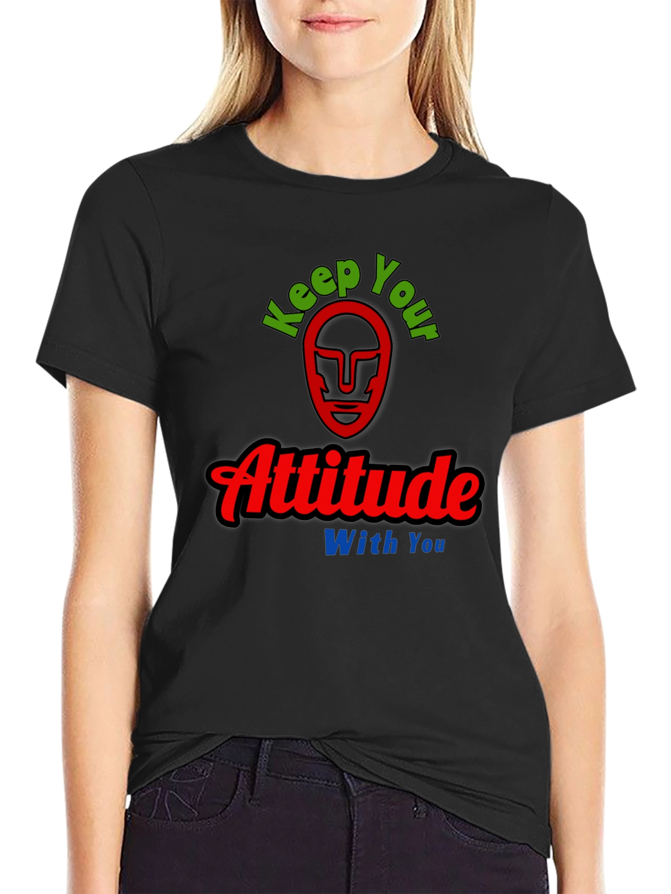 Keep Your Attitude With You Mens Black T-Shirt
