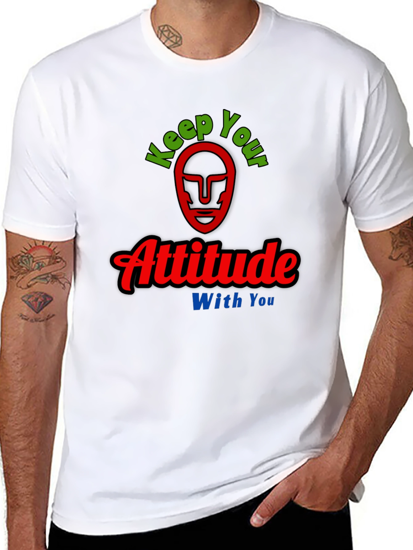 Keep Your Attitude With You Mens Black T-Shirt