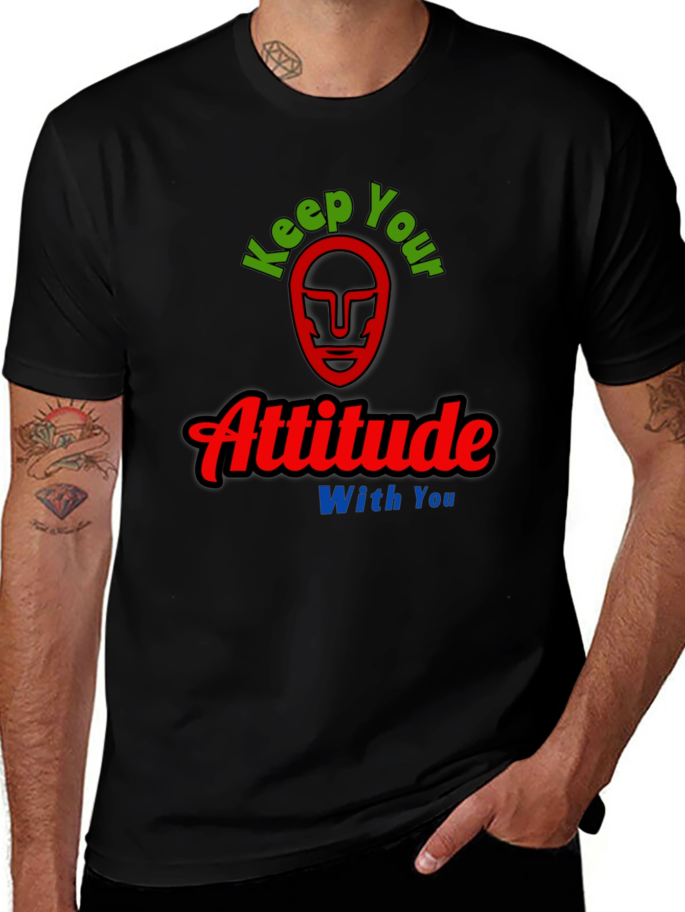 Keep Your Attitude With You Mens Black T-Shirt