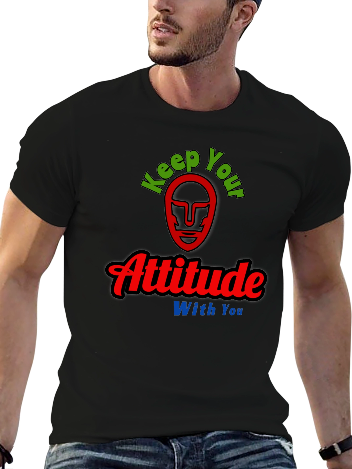 Keep Your Attitude With You Mens Black T-Shirt