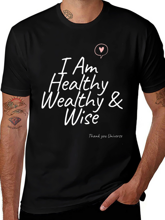 I Am Healthy Wealthy & Wise Graphic T-Shirt