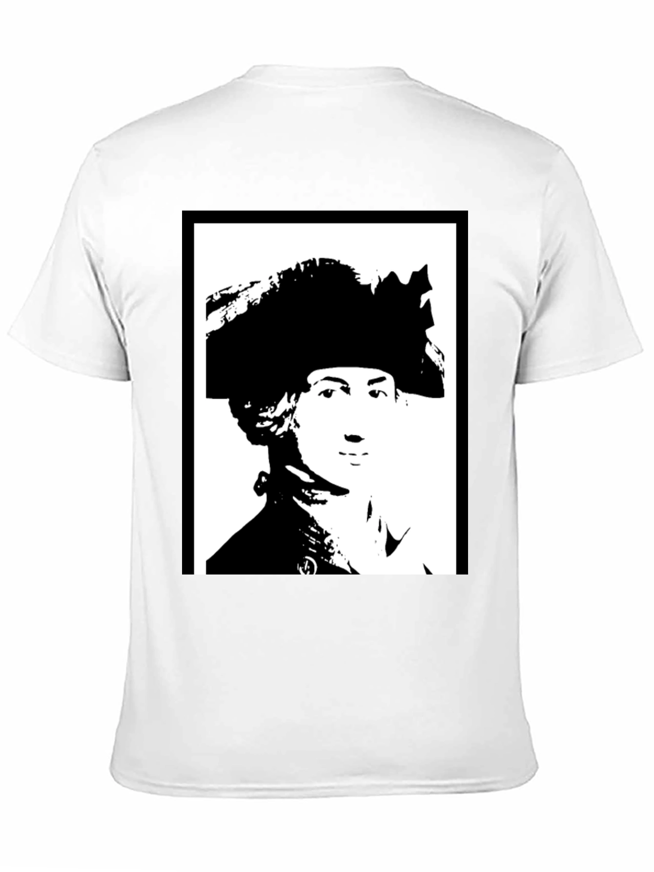 Black T-Shirt with Silhouette Portrait Graphic