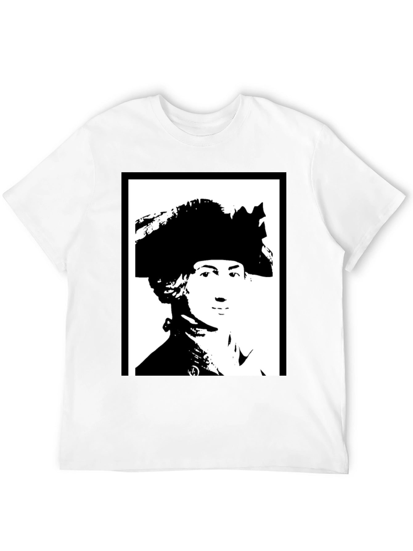 Black T-Shirt with Silhouette Portrait Graphic