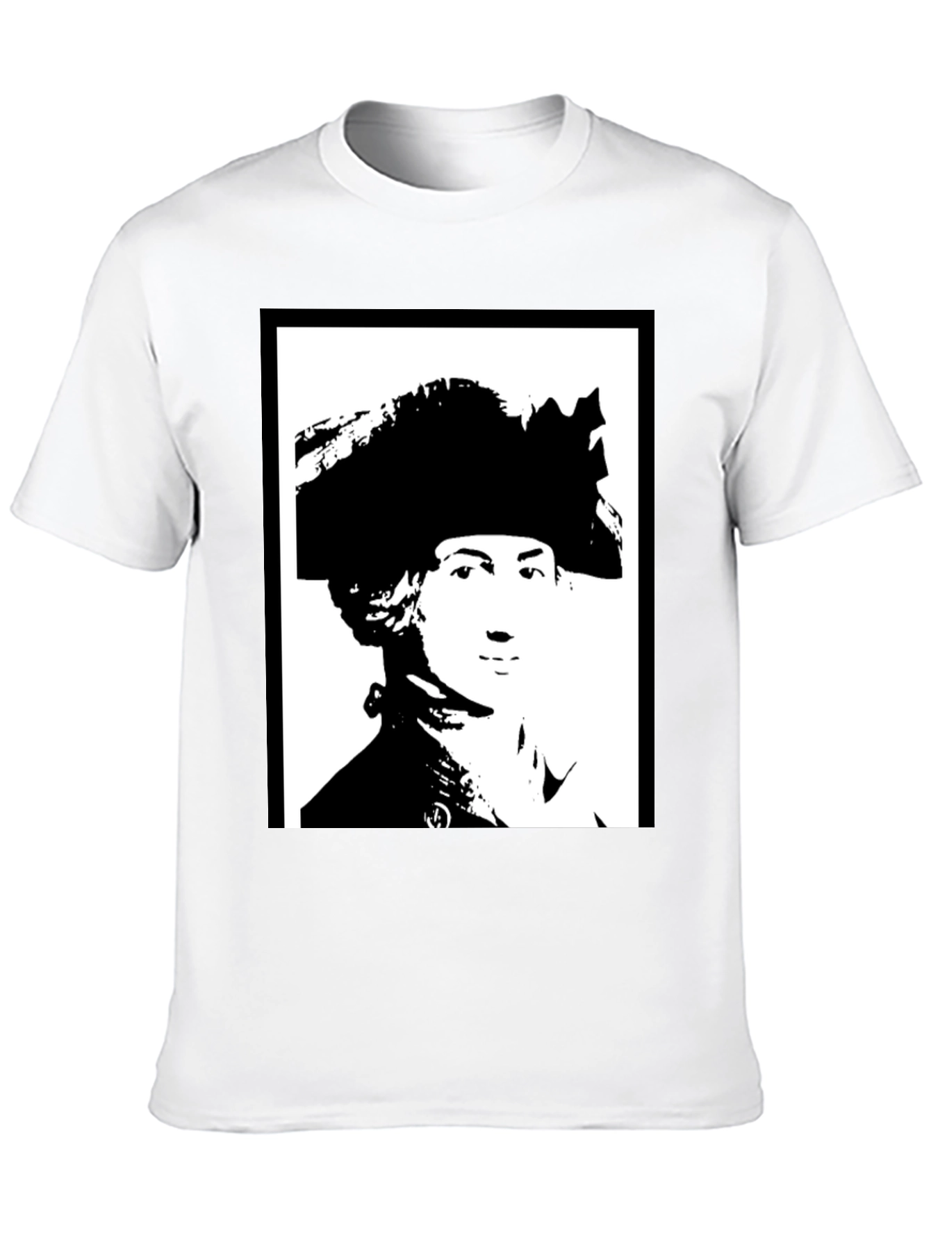 Black T-Shirt with Silhouette Portrait Graphic