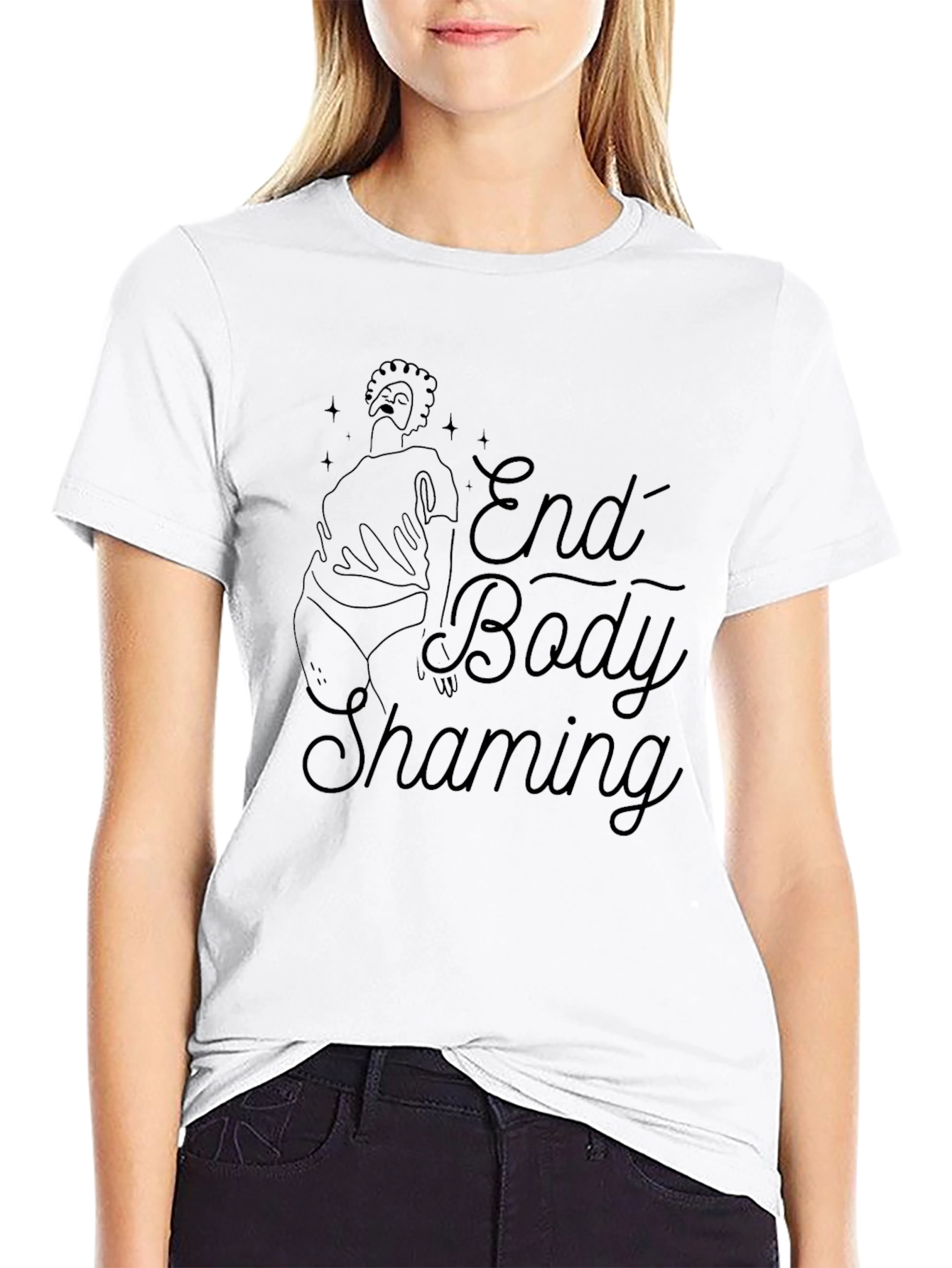 End Body Shaming Graphic Tee - Unisex Black T-Shirt
