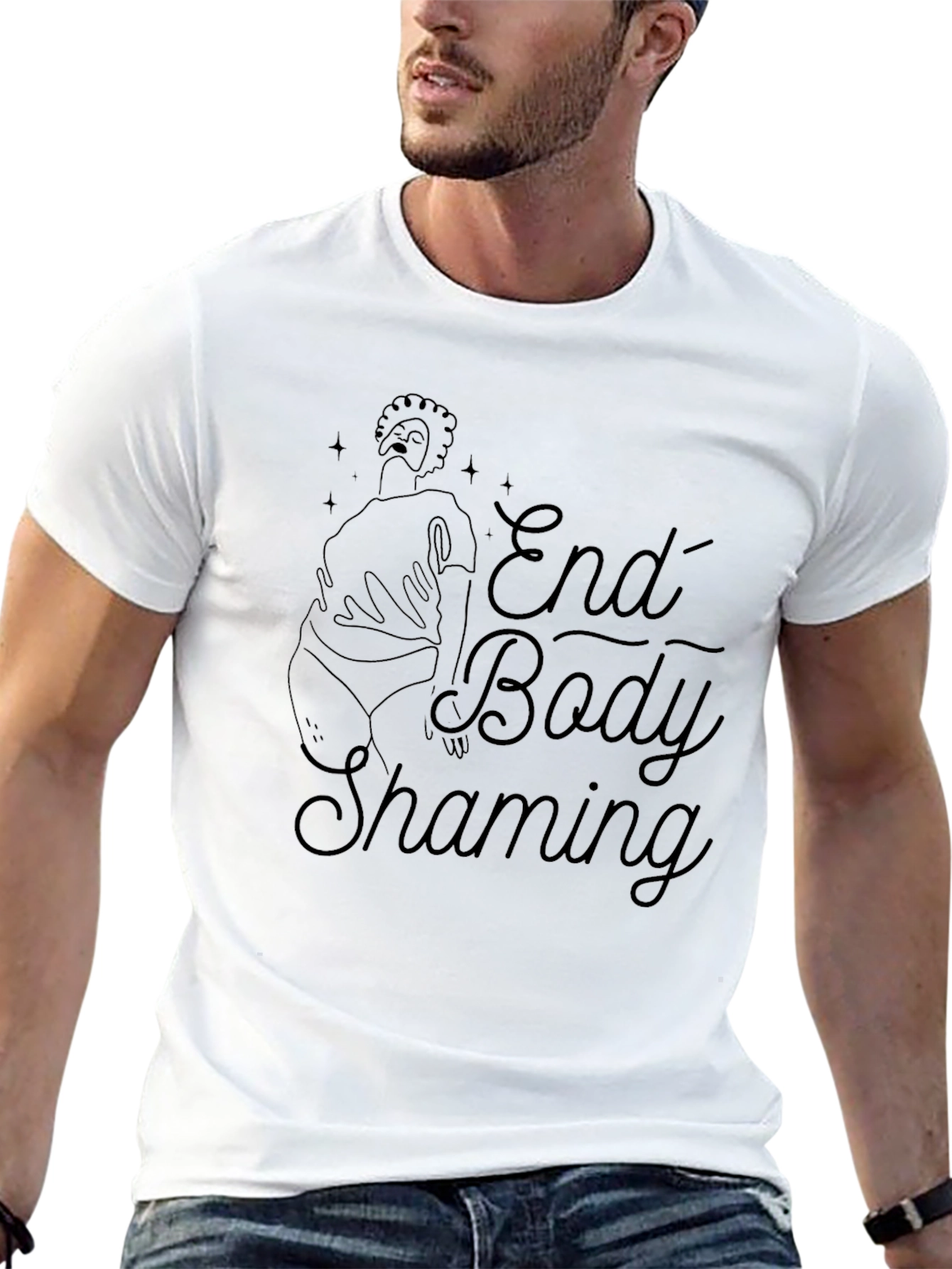 End Body Shaming Graphic Tee - Unisex Black T-Shirt