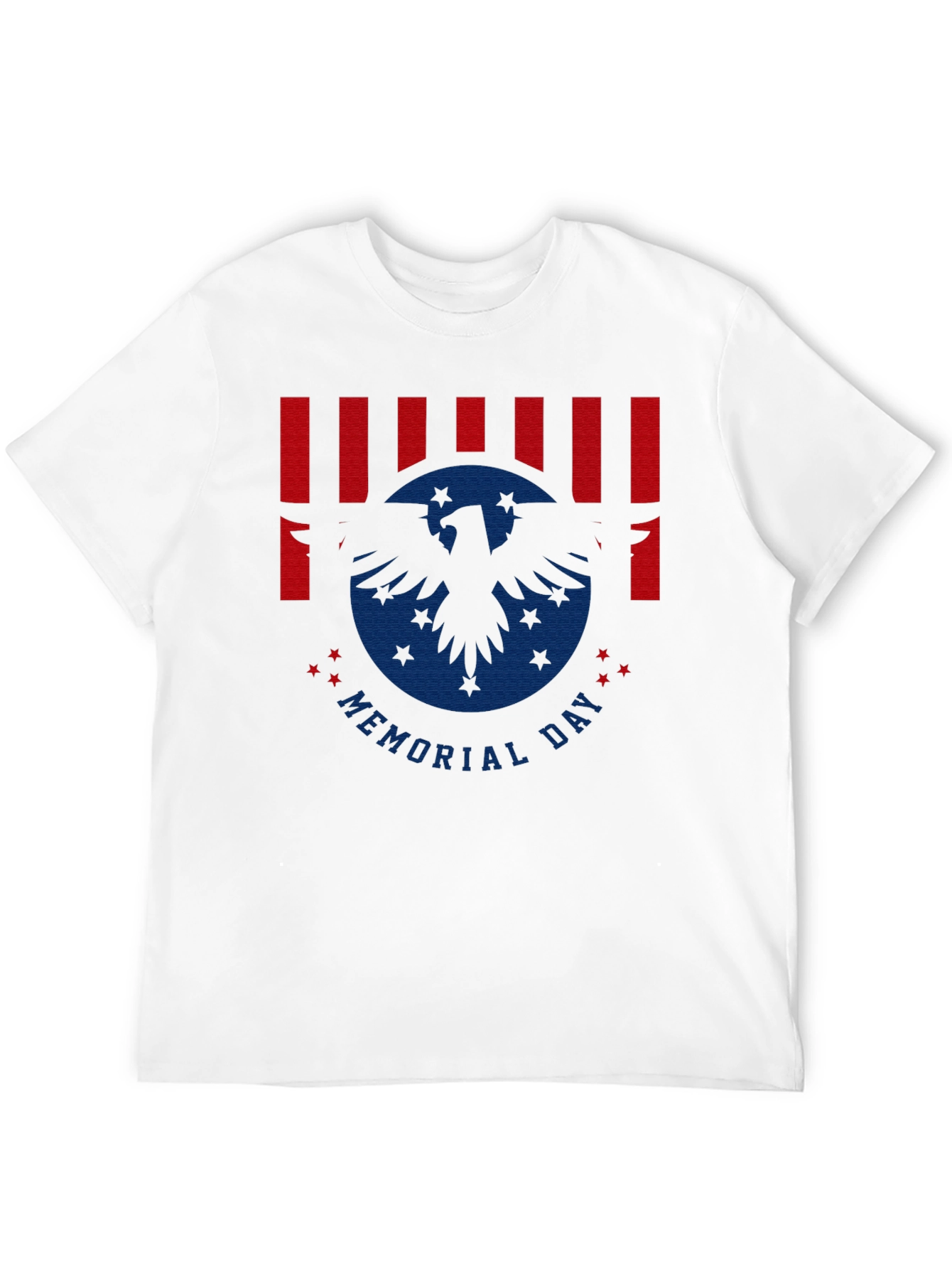 Memorial Day Eagle Graphic Print Black T-Shirt