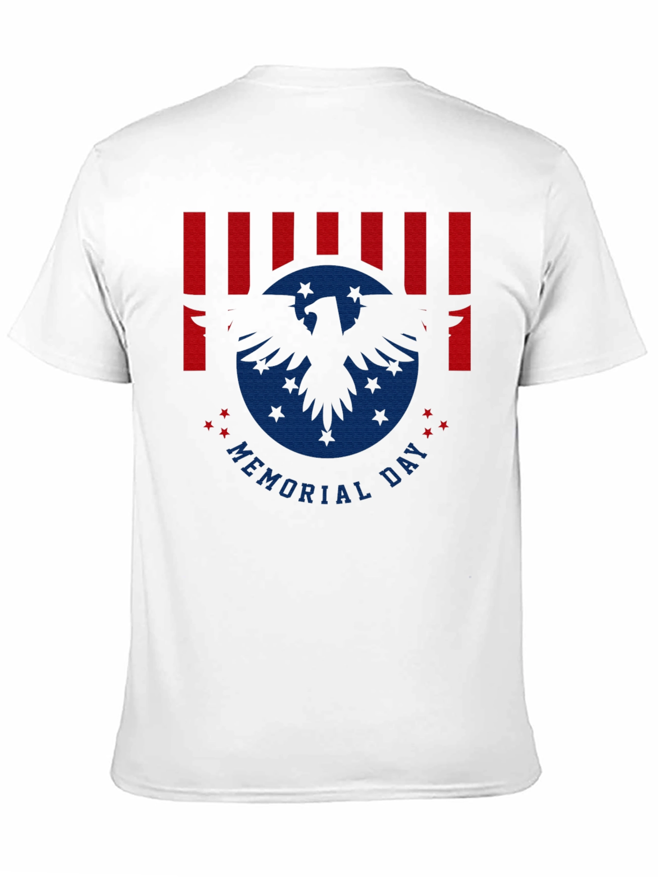 Memorial Day Eagle Graphic Print Black T-Shirt