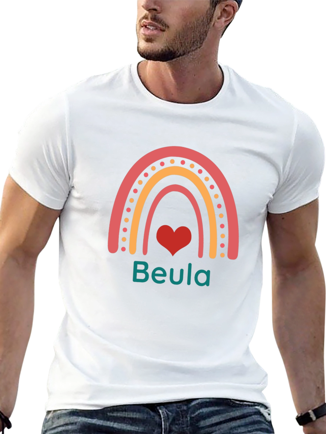 Beula Rainbow Heart Graphic T-Shirt