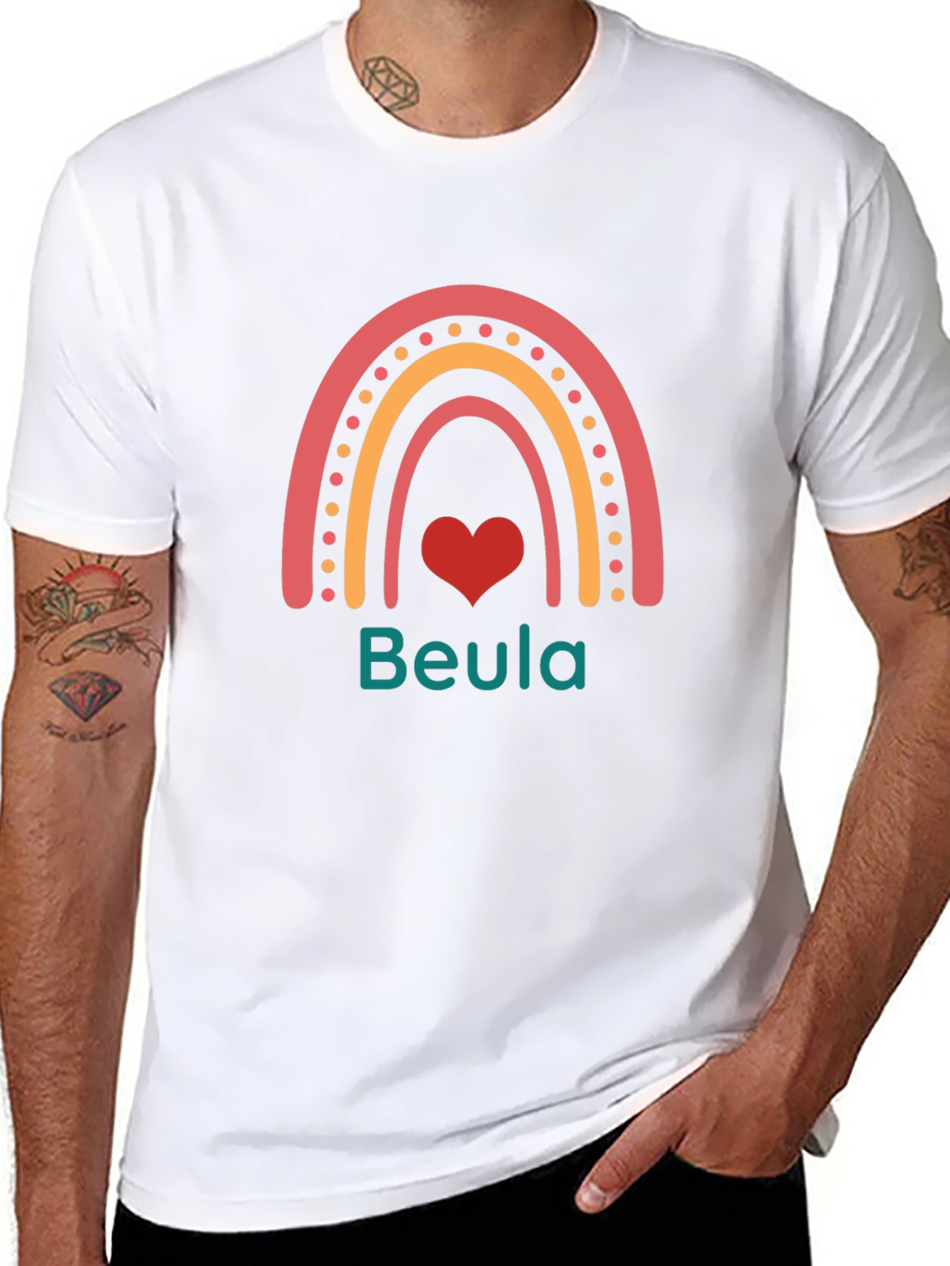 Beula Rainbow Heart Graphic T-Shirt