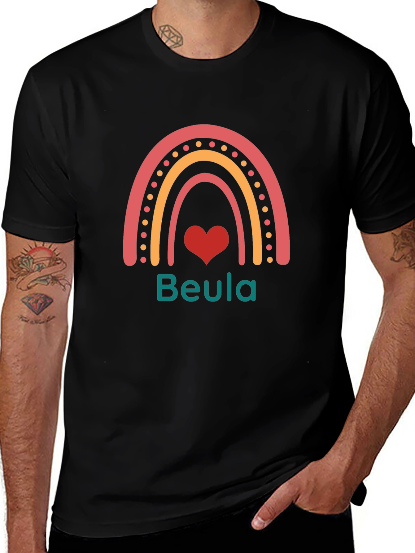 Beula Rainbow Heart Graphic T-Shirt