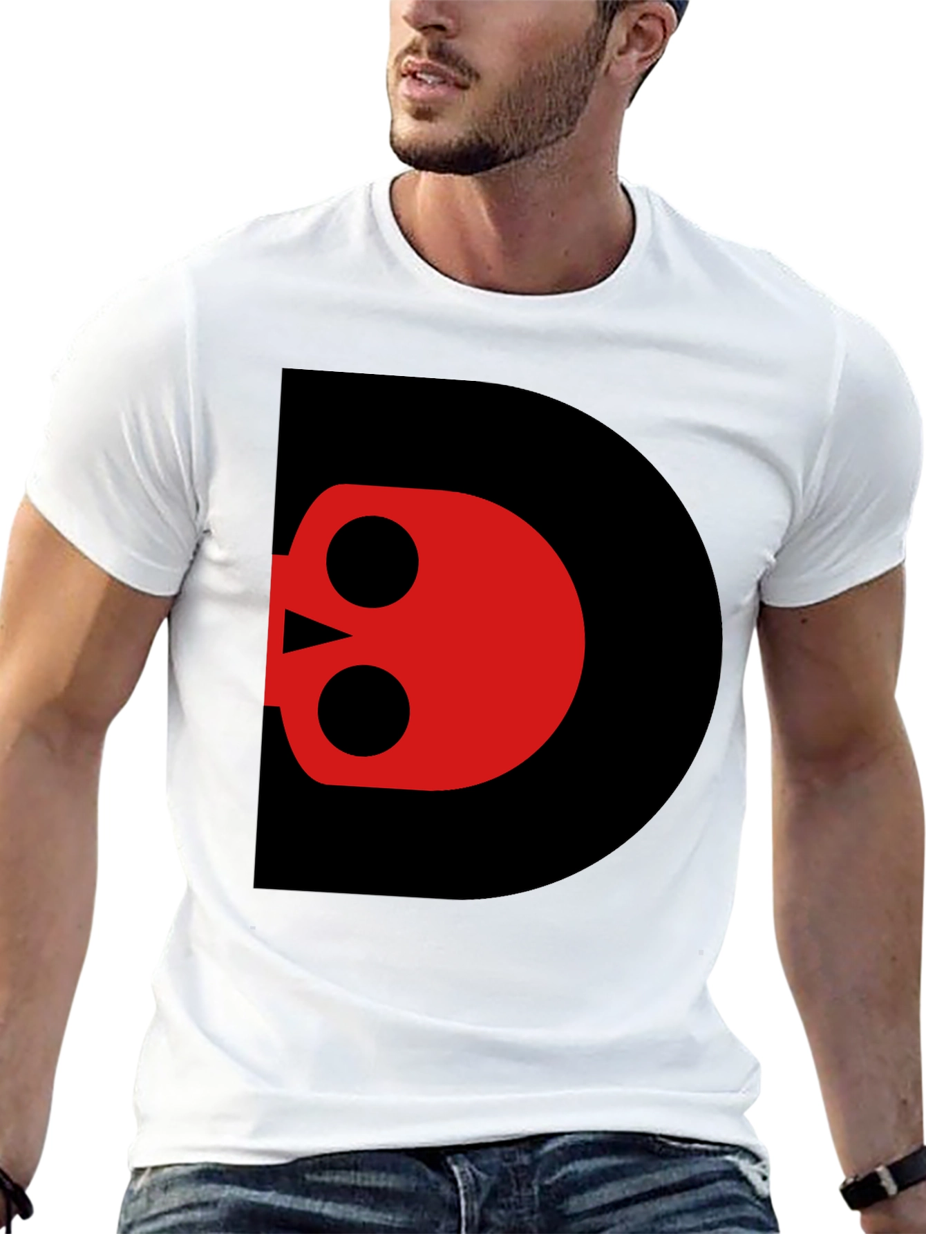 Skull Letter D Black T-Shirt