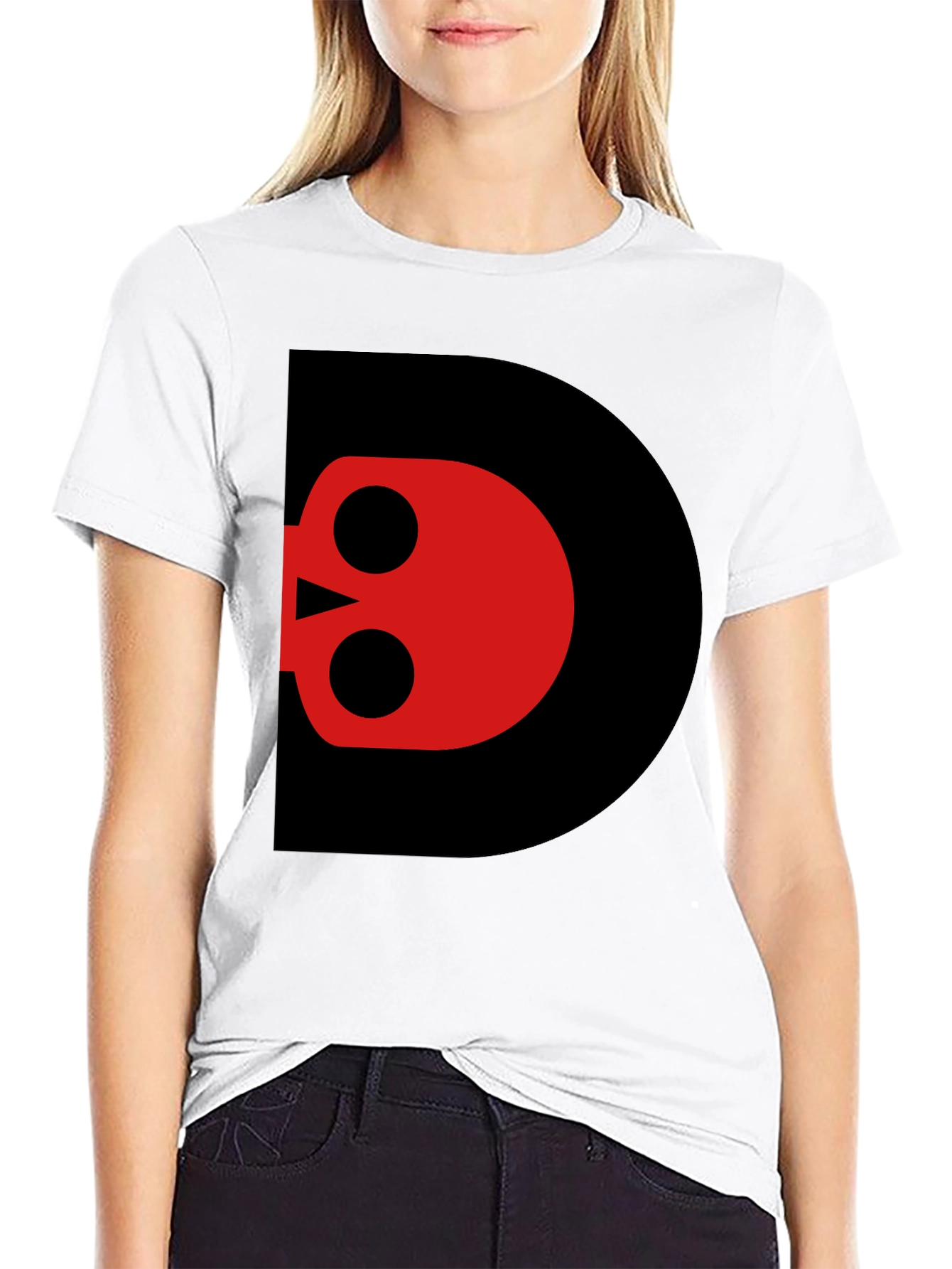 Skull Letter D Black T-Shirt
