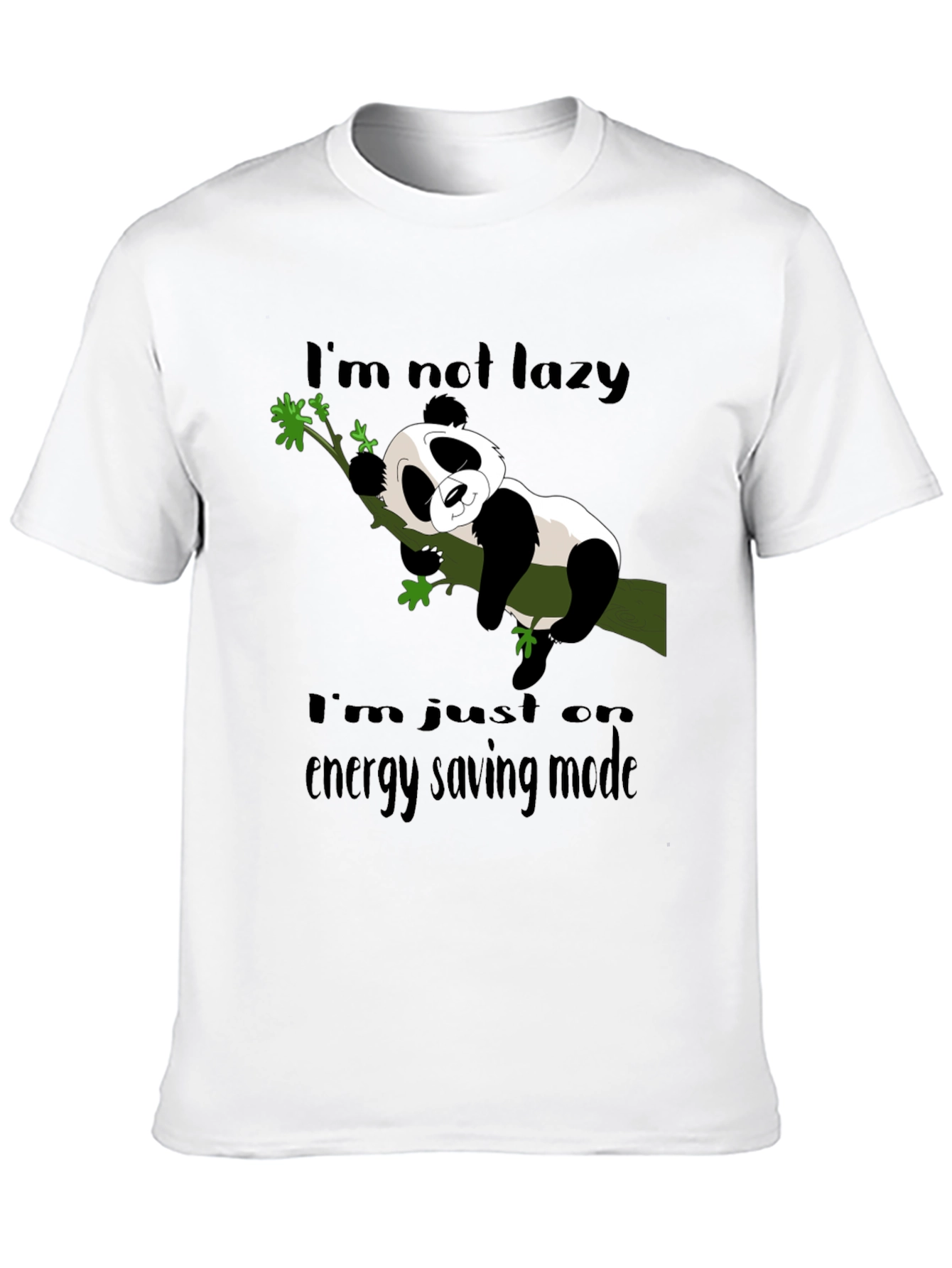 Lazy Panda Energy Saving Mode Graphic T-Shirt
