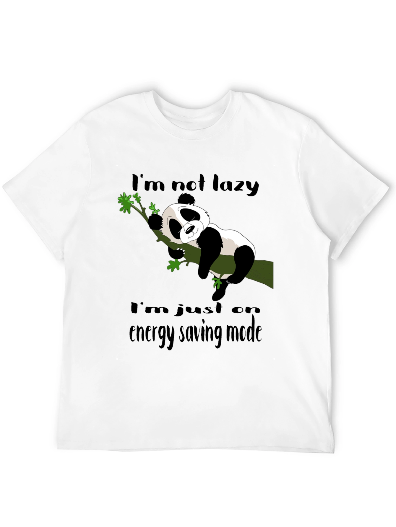 Lazy Panda Energy Saving Mode Graphic T-Shirt