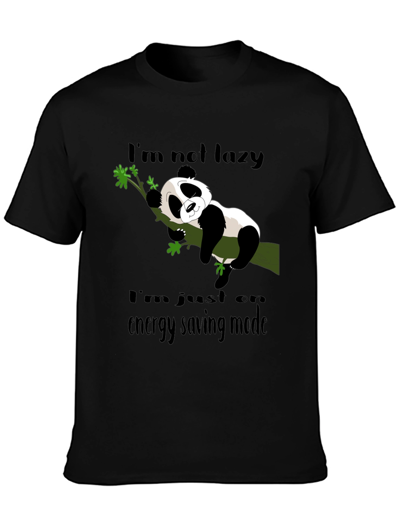 Lazy Panda Energy Saving Mode Graphic T-Shirt