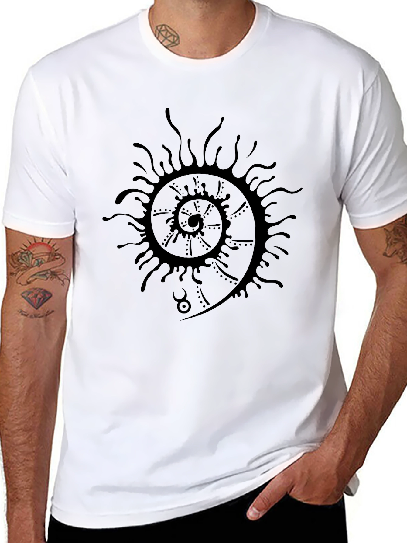 Spiral Graphic Black T-Shirt
