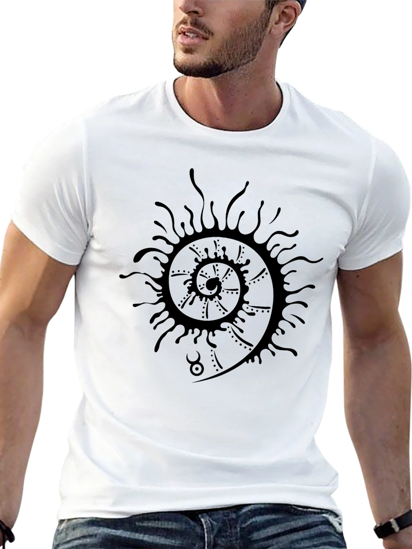 Spiral Graphic Black T-Shirt