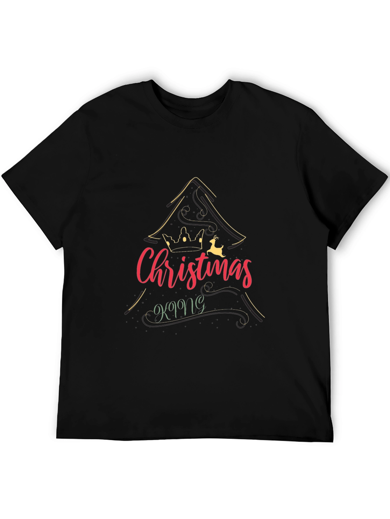 Christmas King Graphic Print Crew Neck T-Shirt