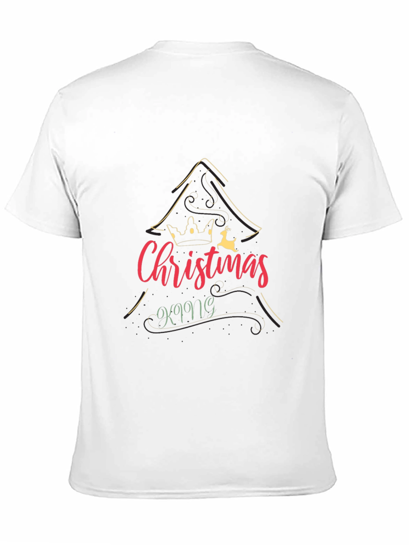 Christmas King Graphic Print Crew Neck T-Shirt