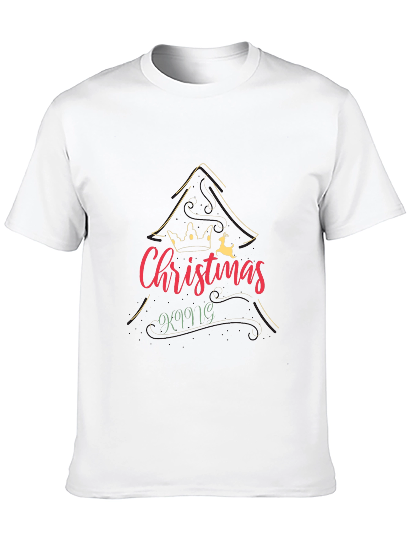 Christmas King Graphic Print Crew Neck T-Shirt