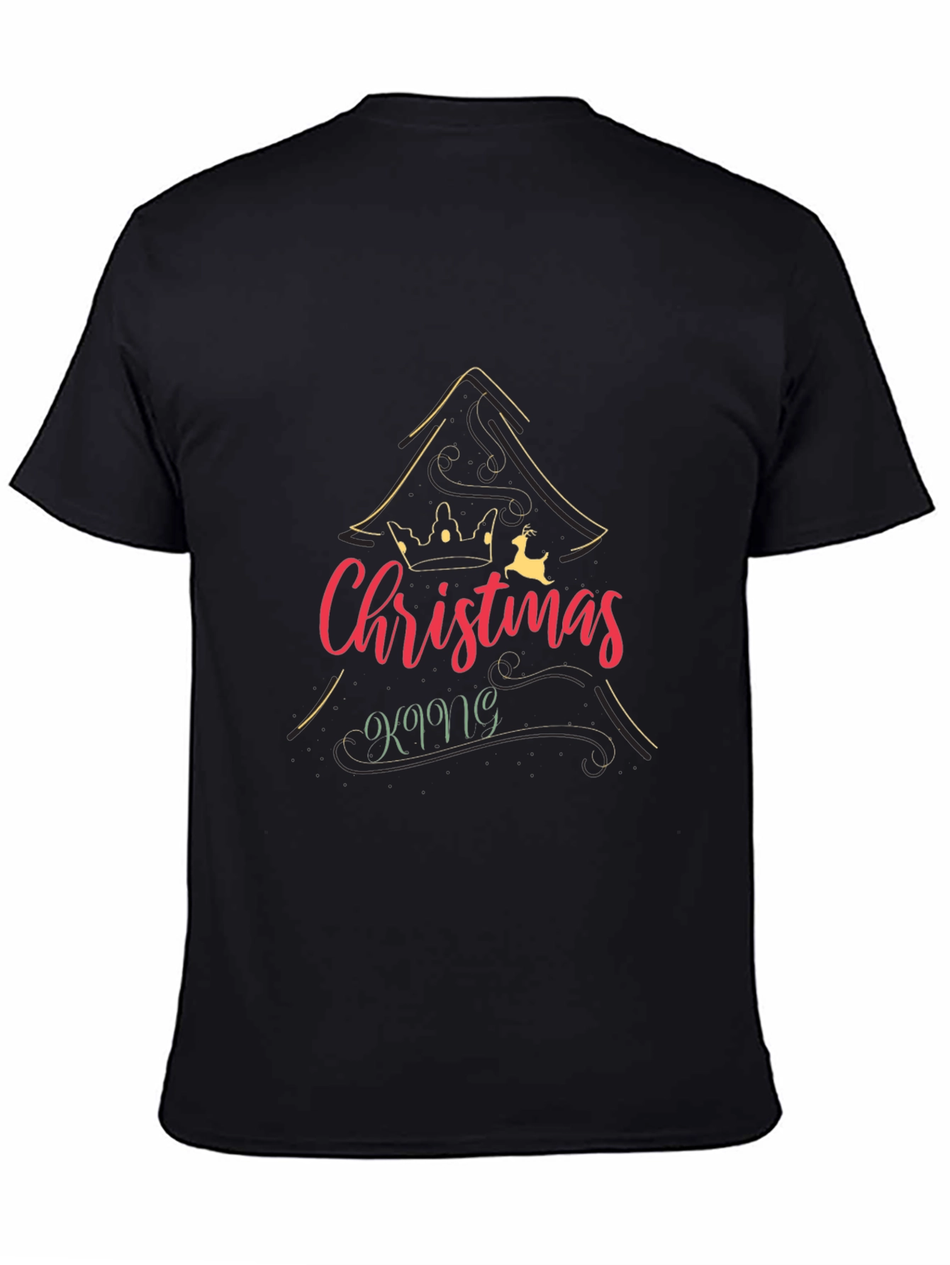 Christmas King Graphic Print Crew Neck T-Shirt