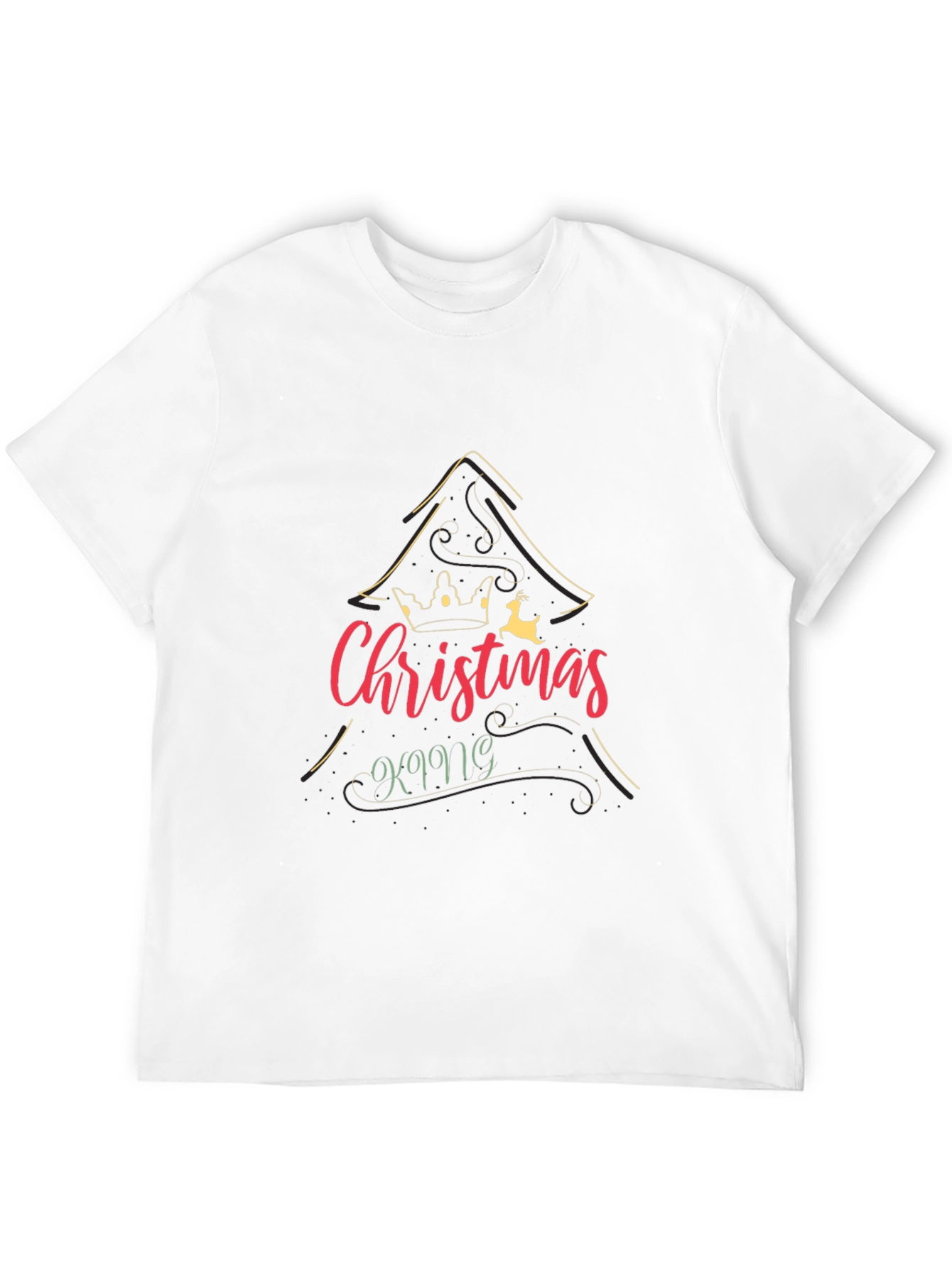 Christmas King Graphic Print Crew Neck T-Shirt