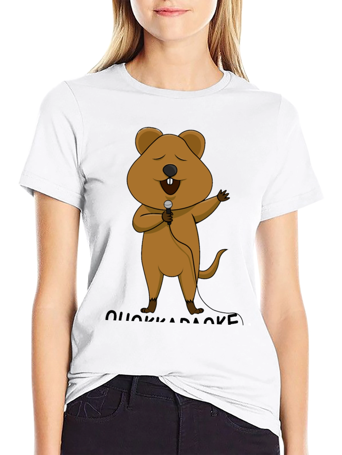 Quokka Karaoke T-Shirt - Cute Cartoon Graphic Tee
