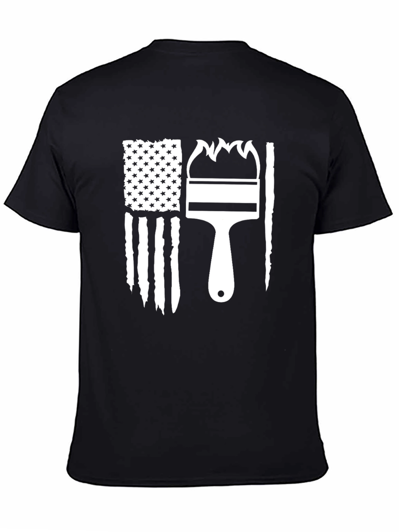 Patriotic Painter T-Shirt - American Flag Paintbrush Design