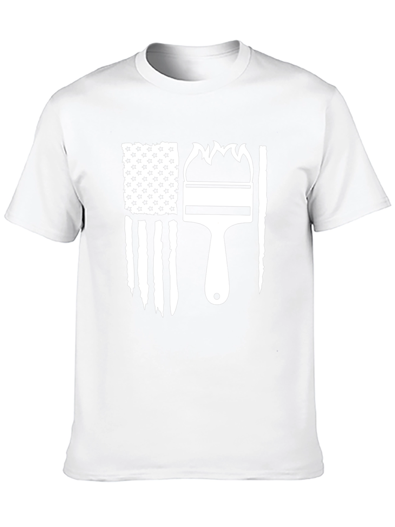 Patriotic Painter T-Shirt - American Flag Paintbrush Design