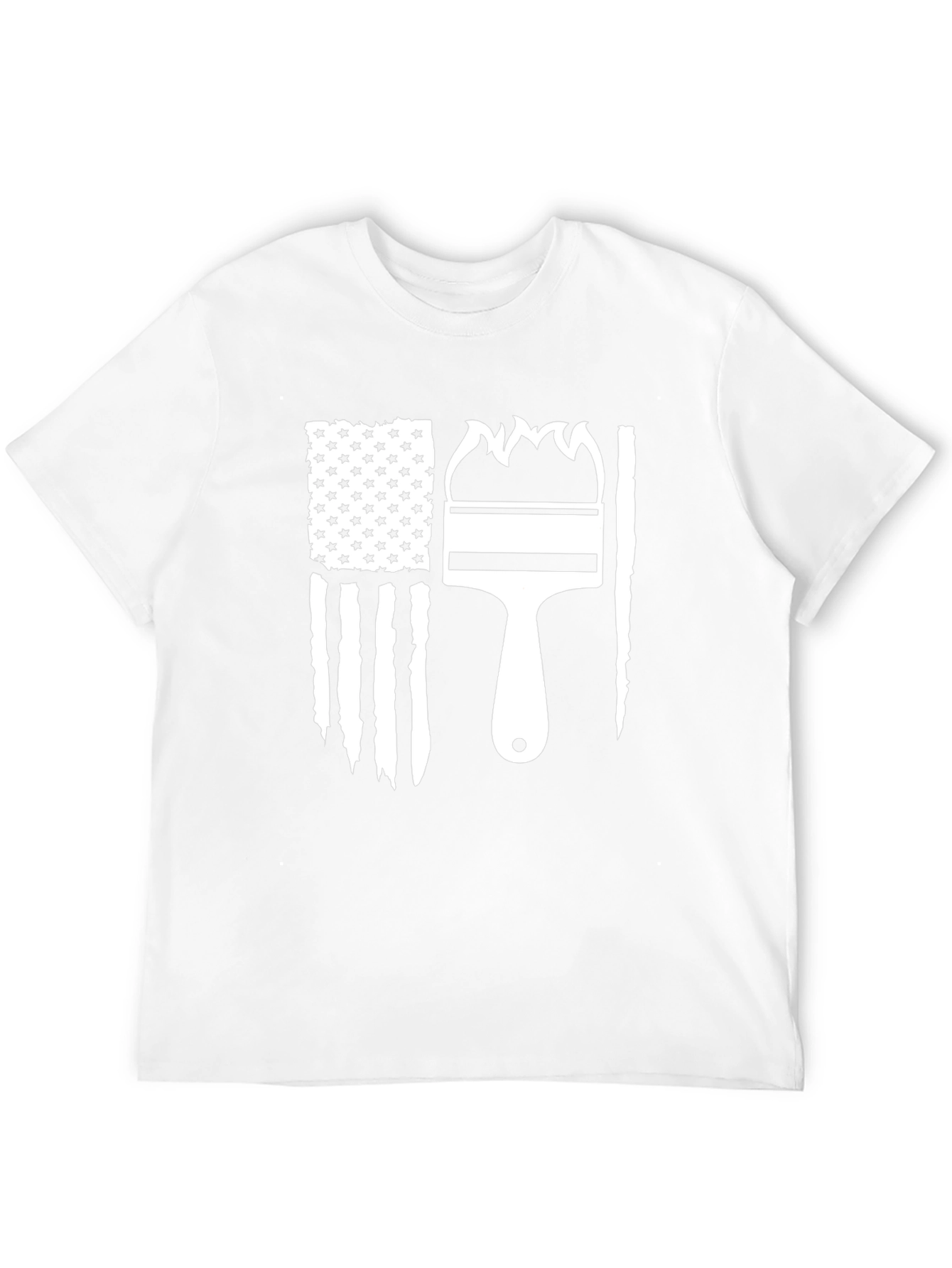 Patriotic Painter T-Shirt - American Flag Paintbrush Design
