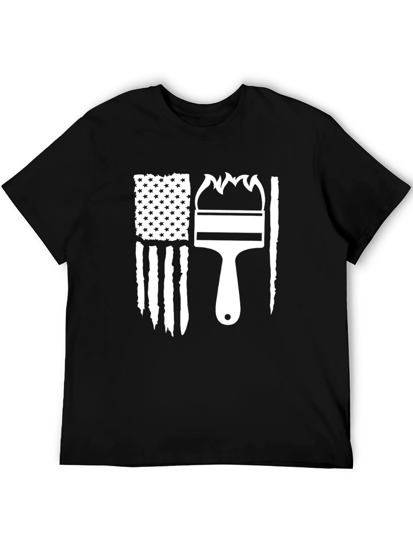 Patriotic Painter T-Shirt - American Flag Paintbrush Design