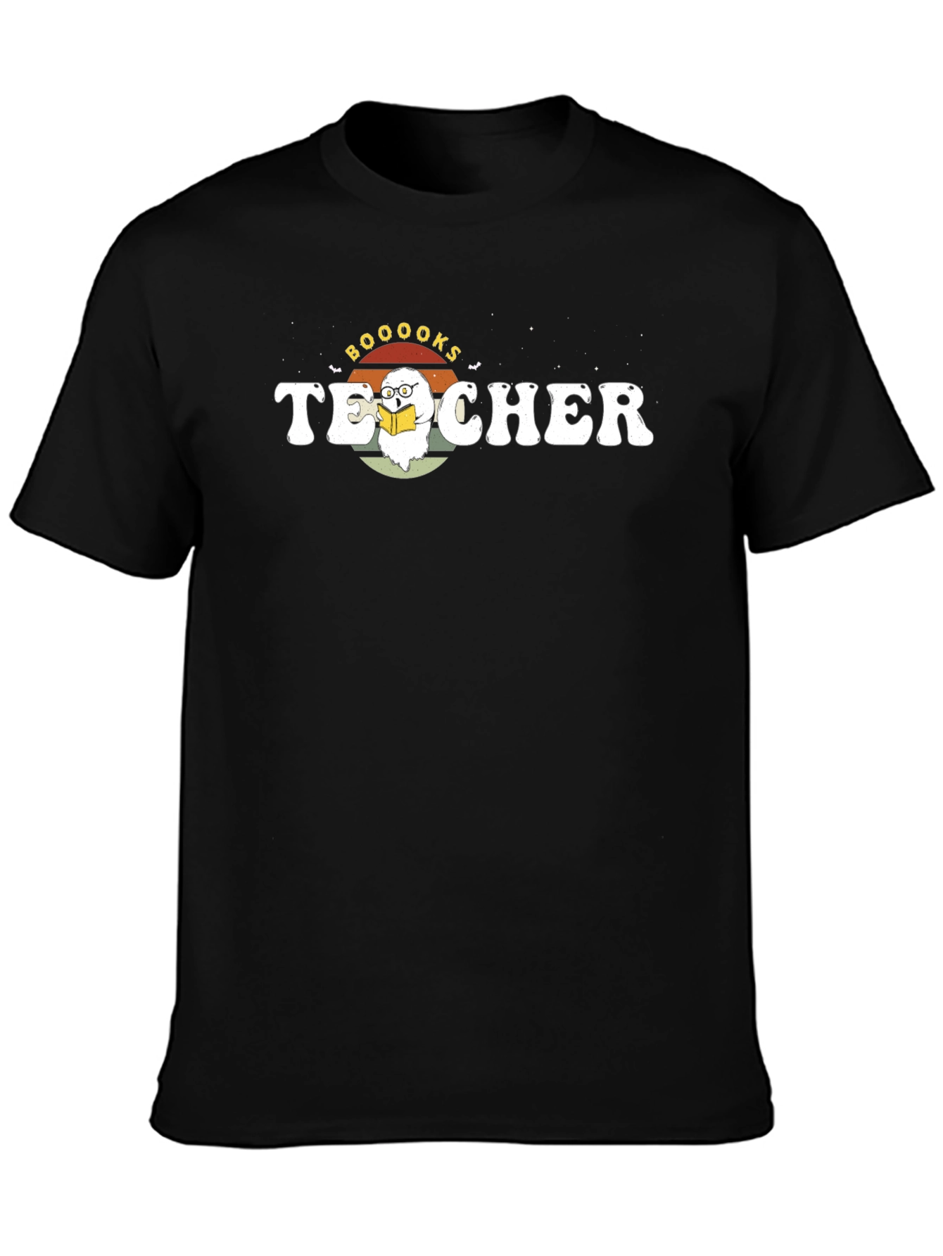 Booooks Teacher T-Shirt Halloween Reading Ghost