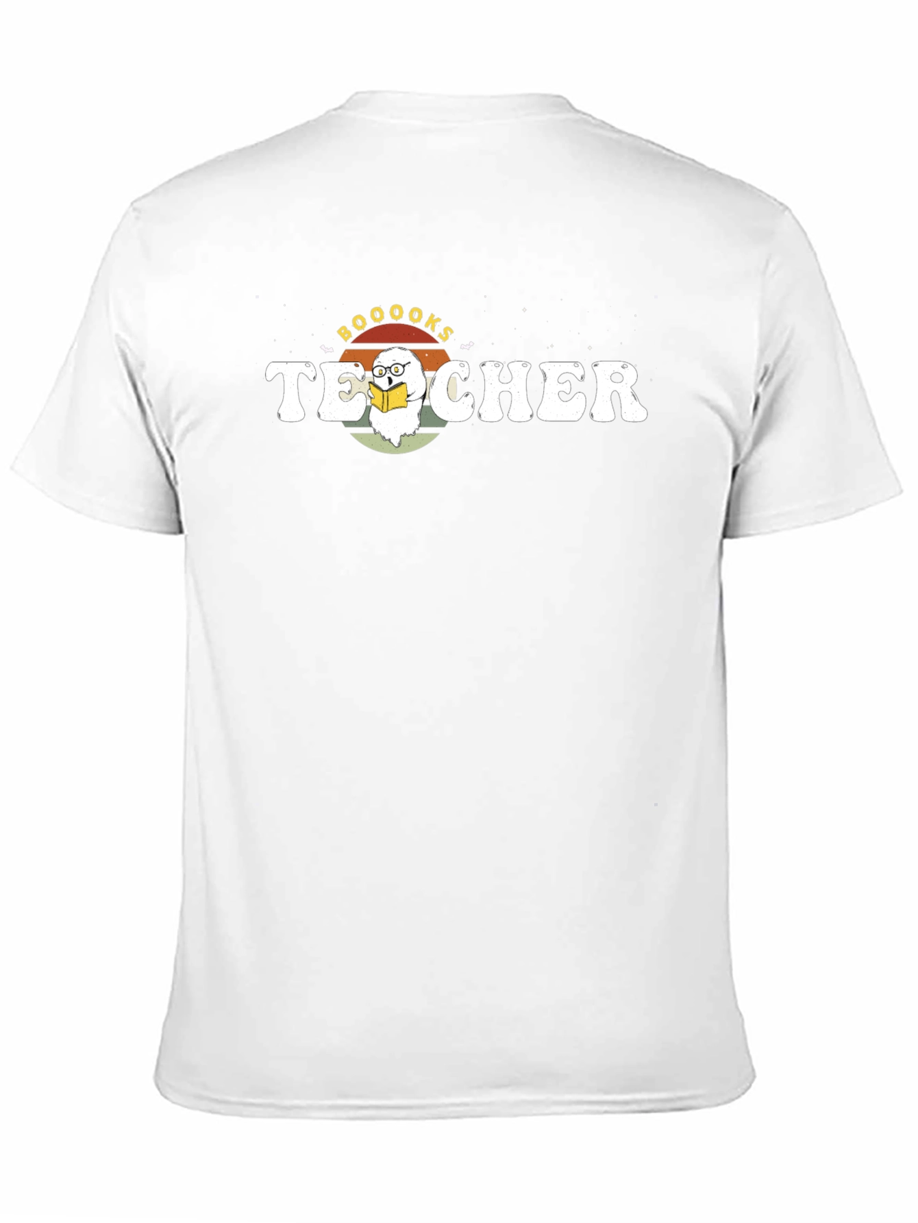 Booooks Teacher T-Shirt Halloween Reading Ghost