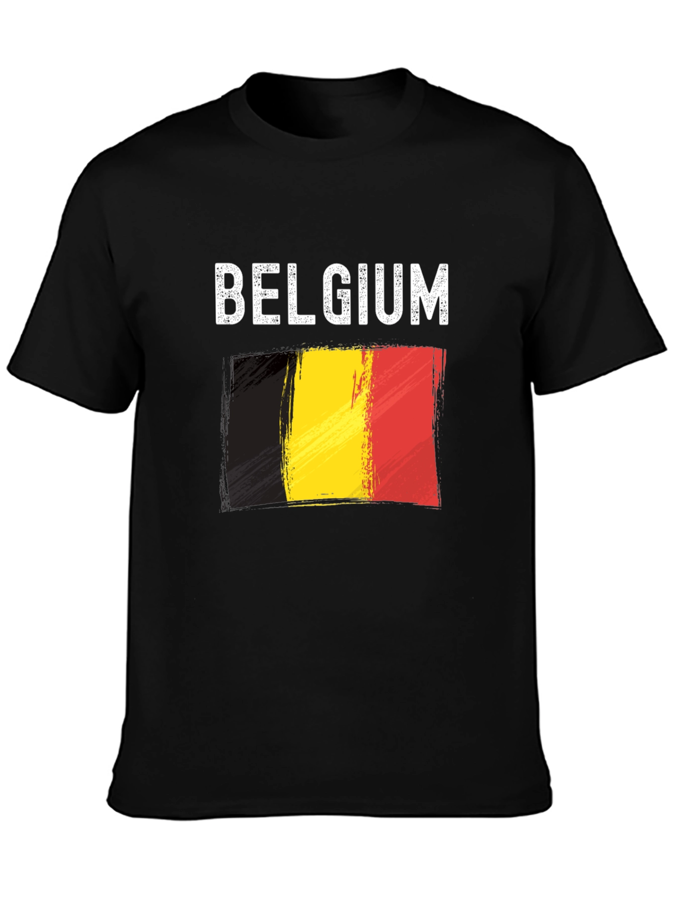 Belgium Flag T-Shirt - Black Graphic Tee
