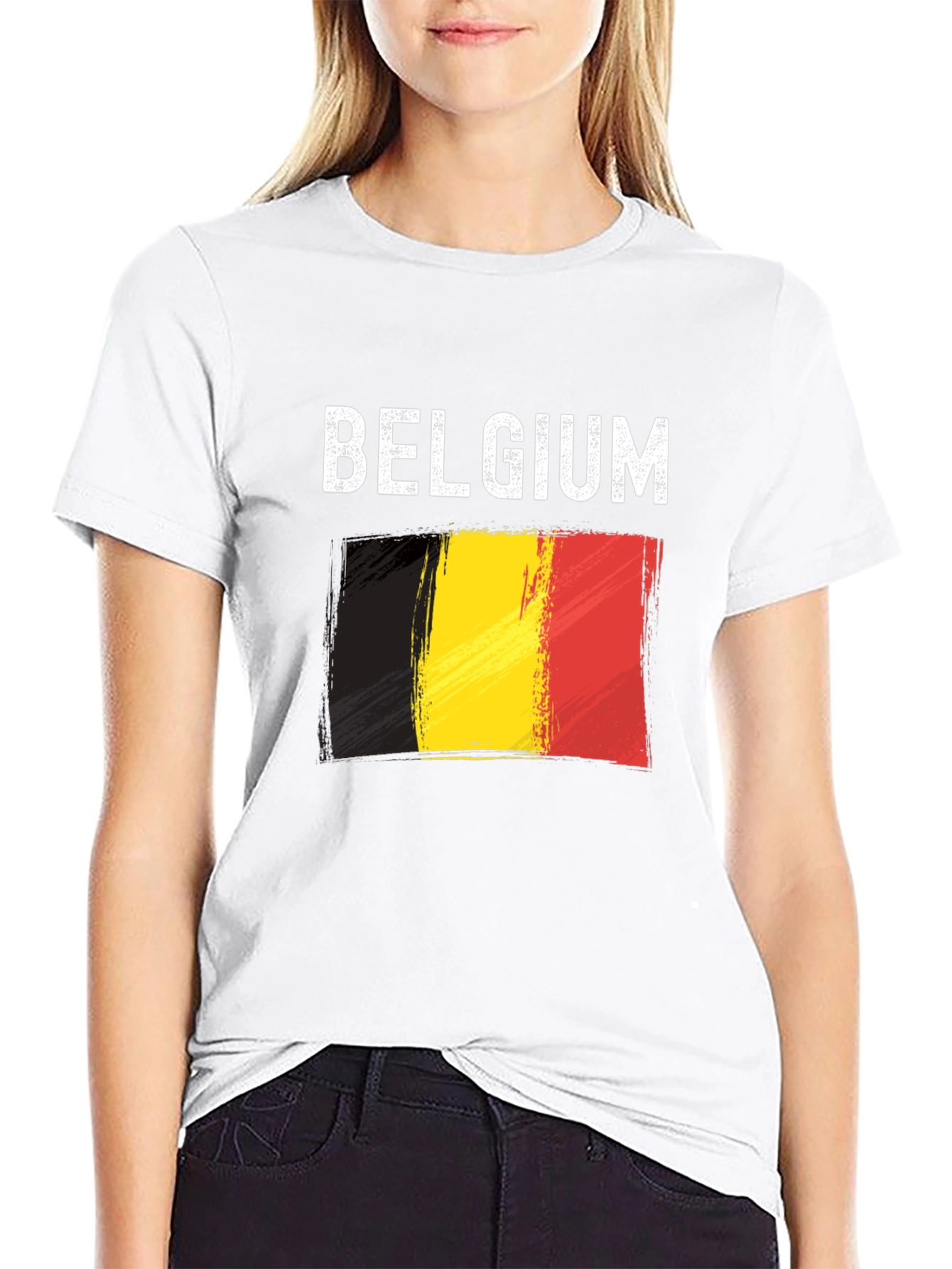 Belgium Flag T-Shirt - Black Graphic Tee
