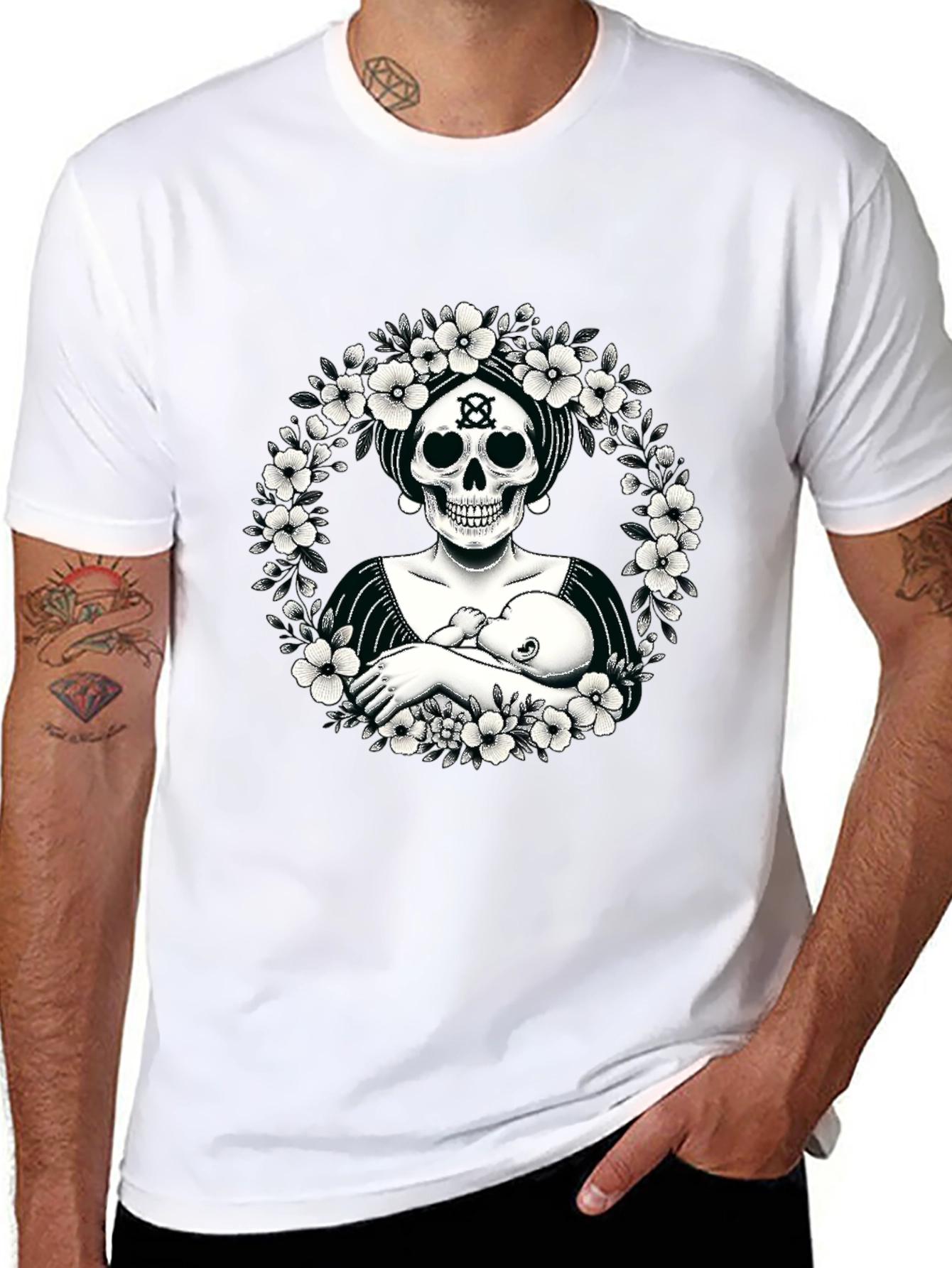 Skull Mother & Child Graphic Tee