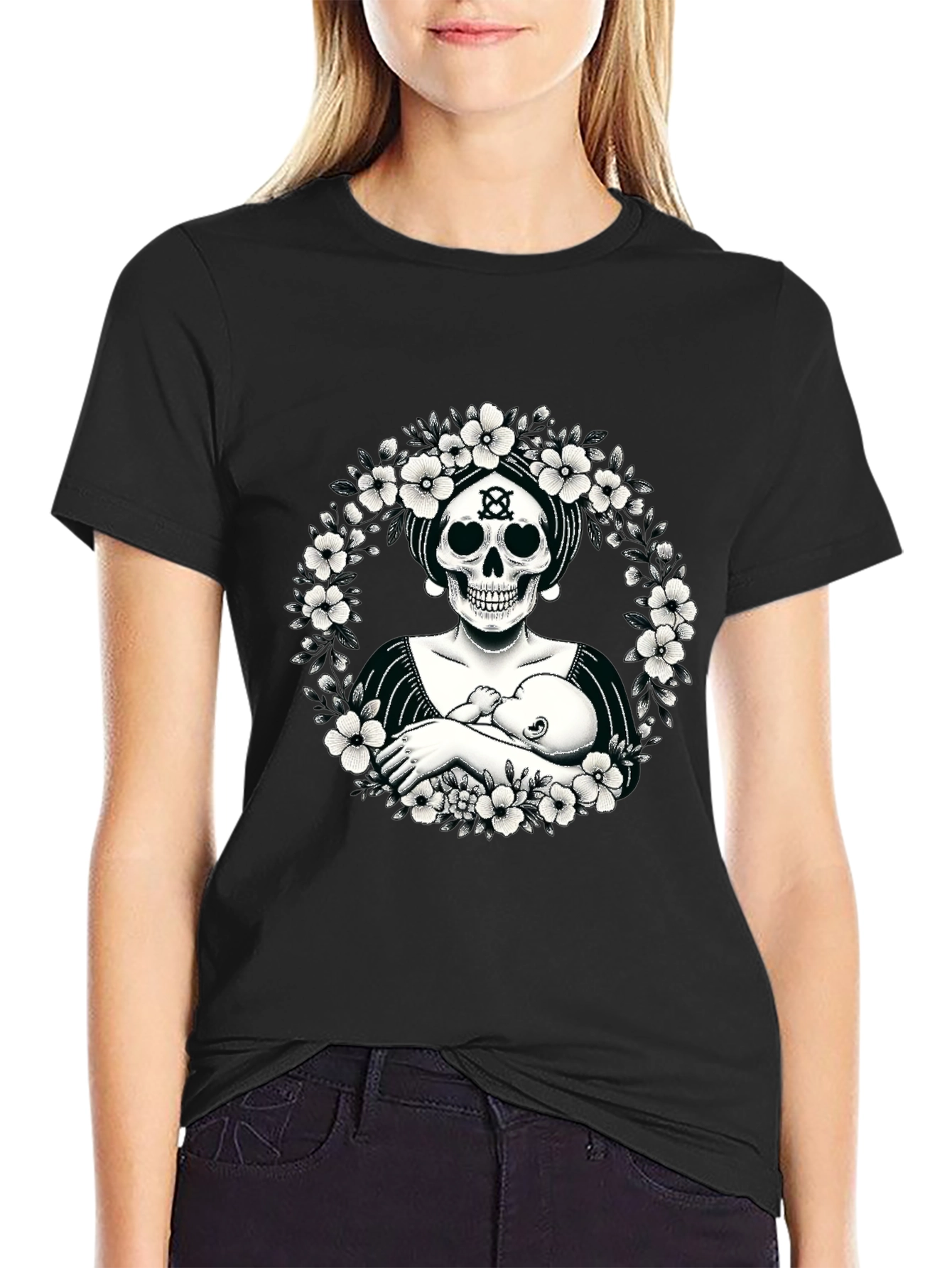 Skull Mother & Child Graphic Tee