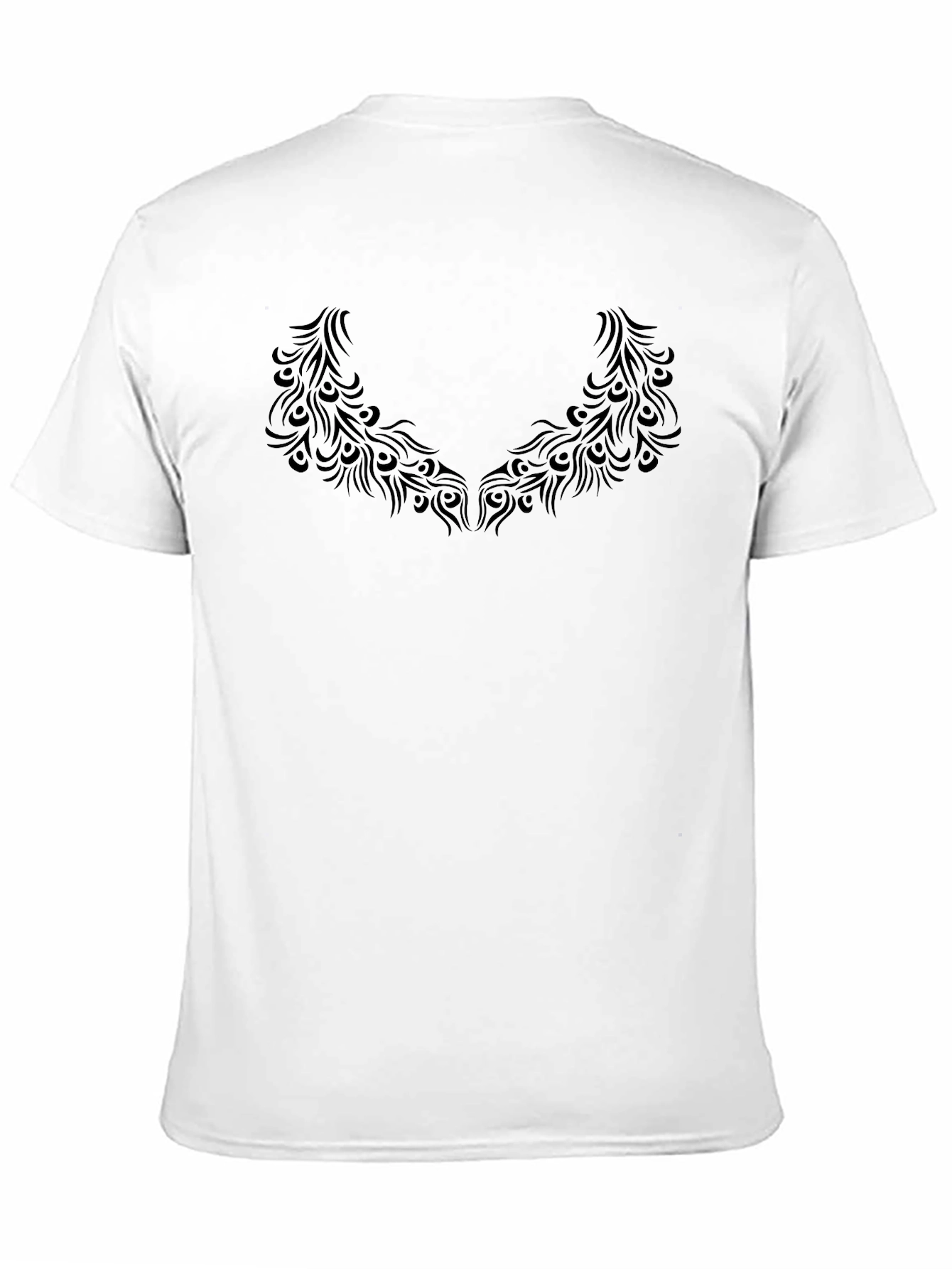 Mens Black T-Shirt with Ornamental Print