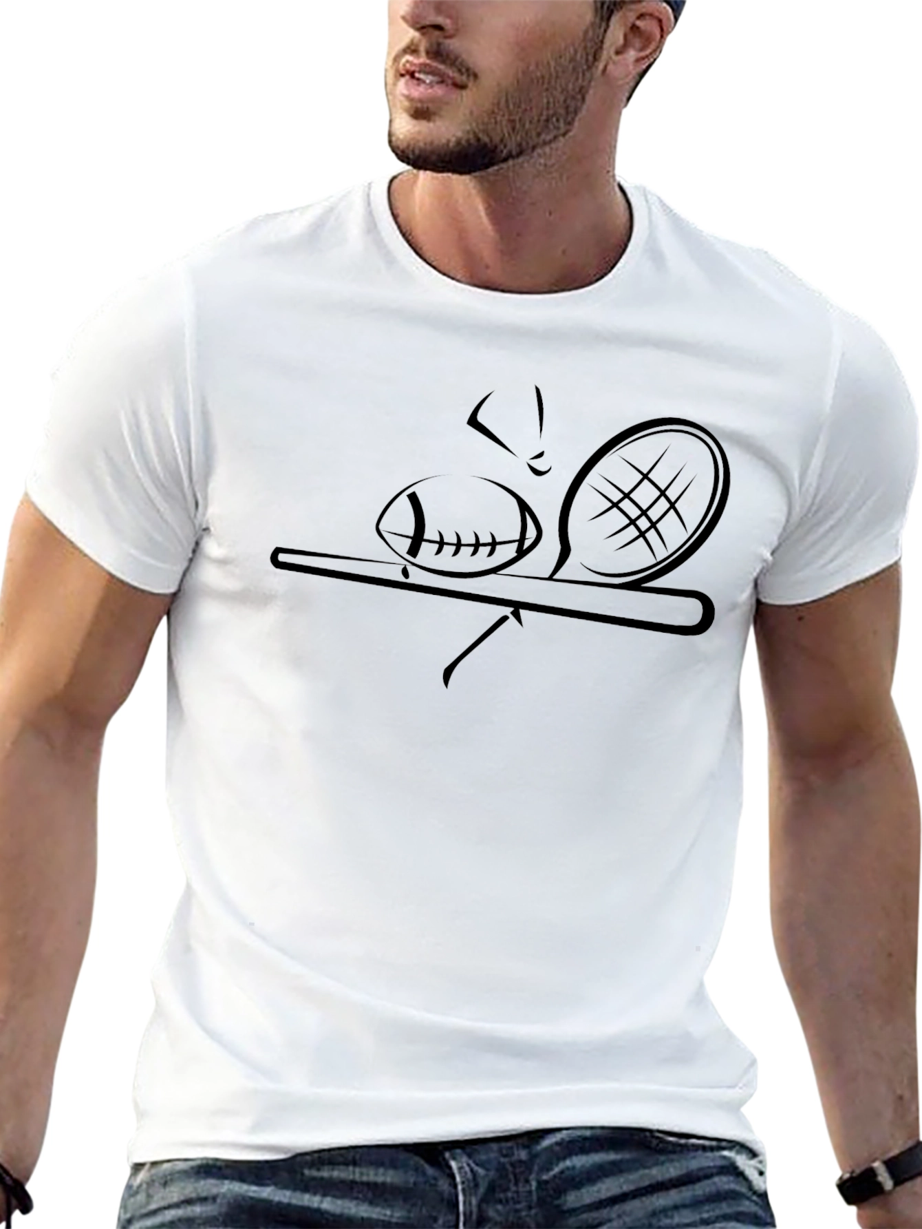 Sports Graphic Black T-Shirt