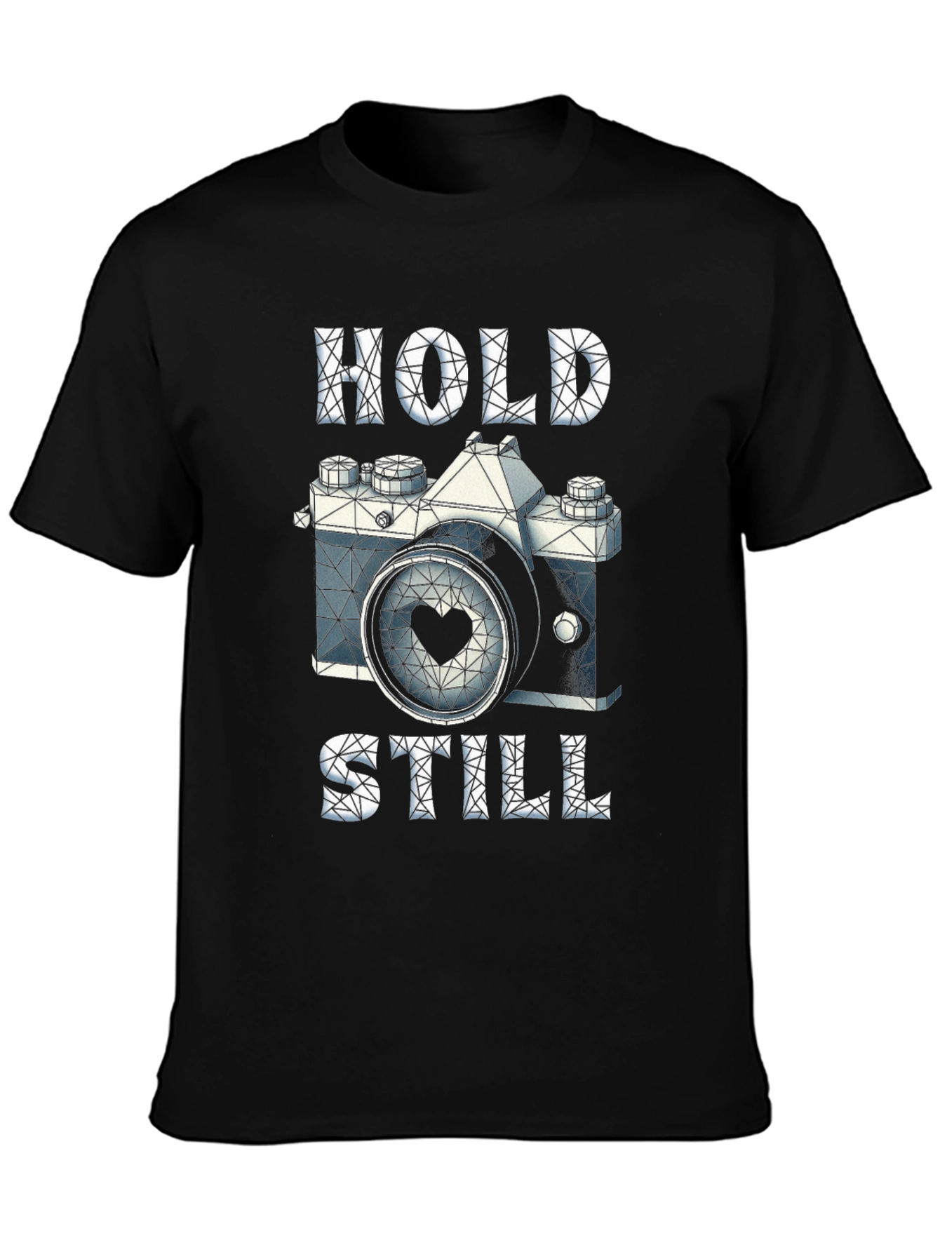 Geometric Camera Heart T-Shirt: Hold Still