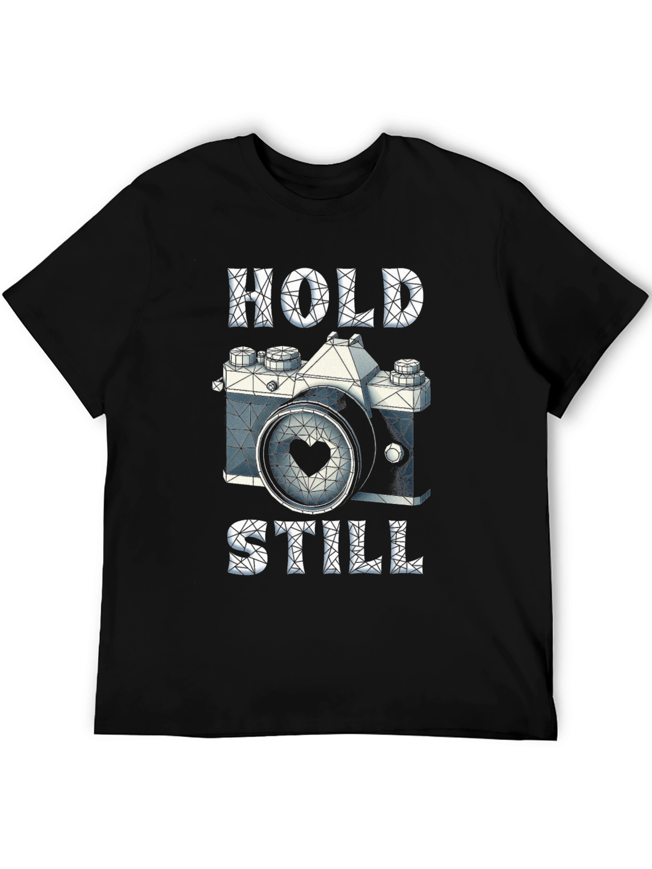 Geometric Camera Heart T-Shirt: Hold Still